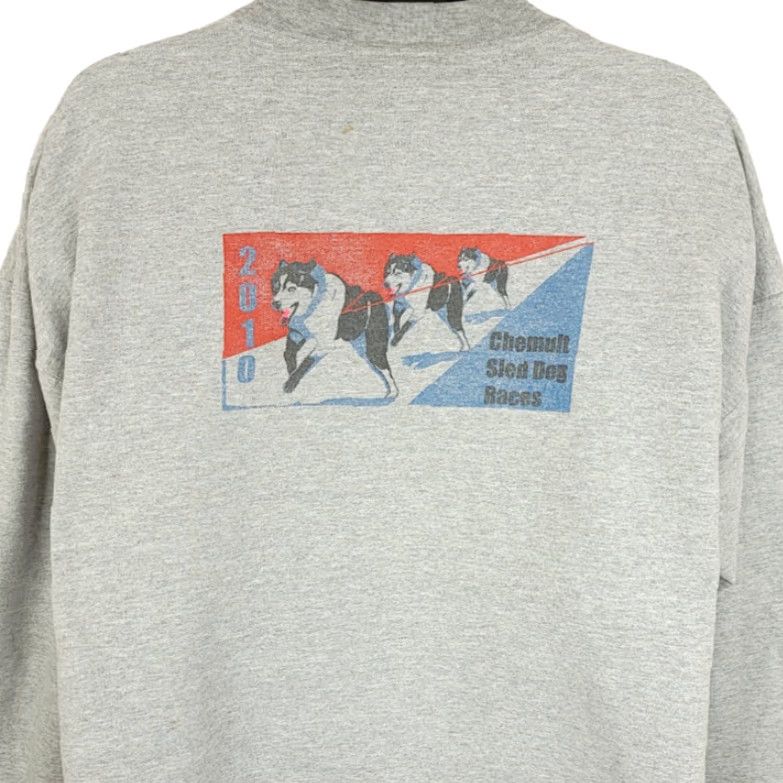 Hanes VINTAGE Hanes Sweatshirt Mens Size XL Chemult Sled Dog Races 2010 Mushing Oregon Gray Crew Neck Pullover Cotton Blend Dog Racing - Size US XL / EU 56 / 4 - 4 Thumbnail