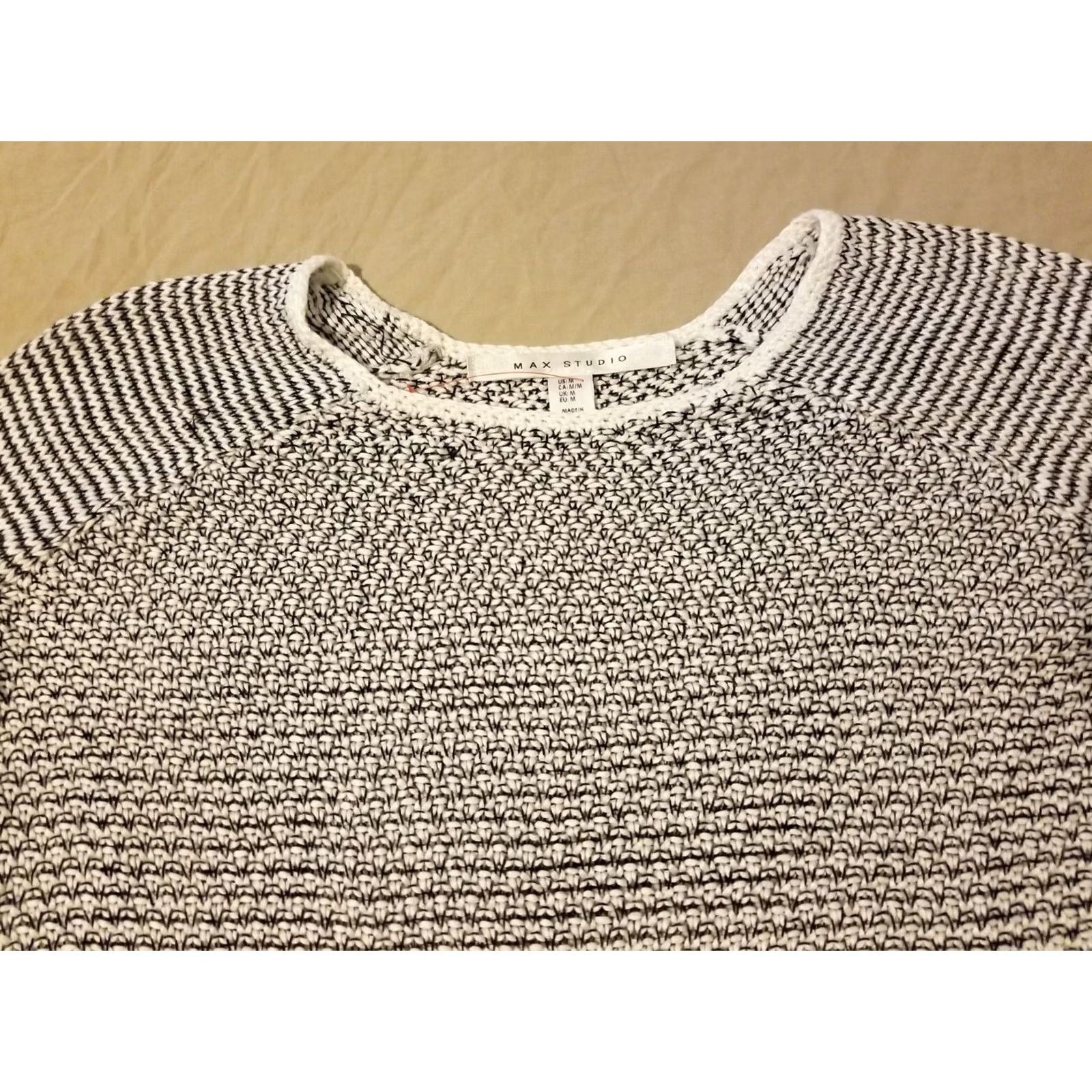 Vintage Womens Max Studio Sweater M Gray Cotton Crewneck Size M / US 6-8 / IT 42-44 - 2 Thumbnail