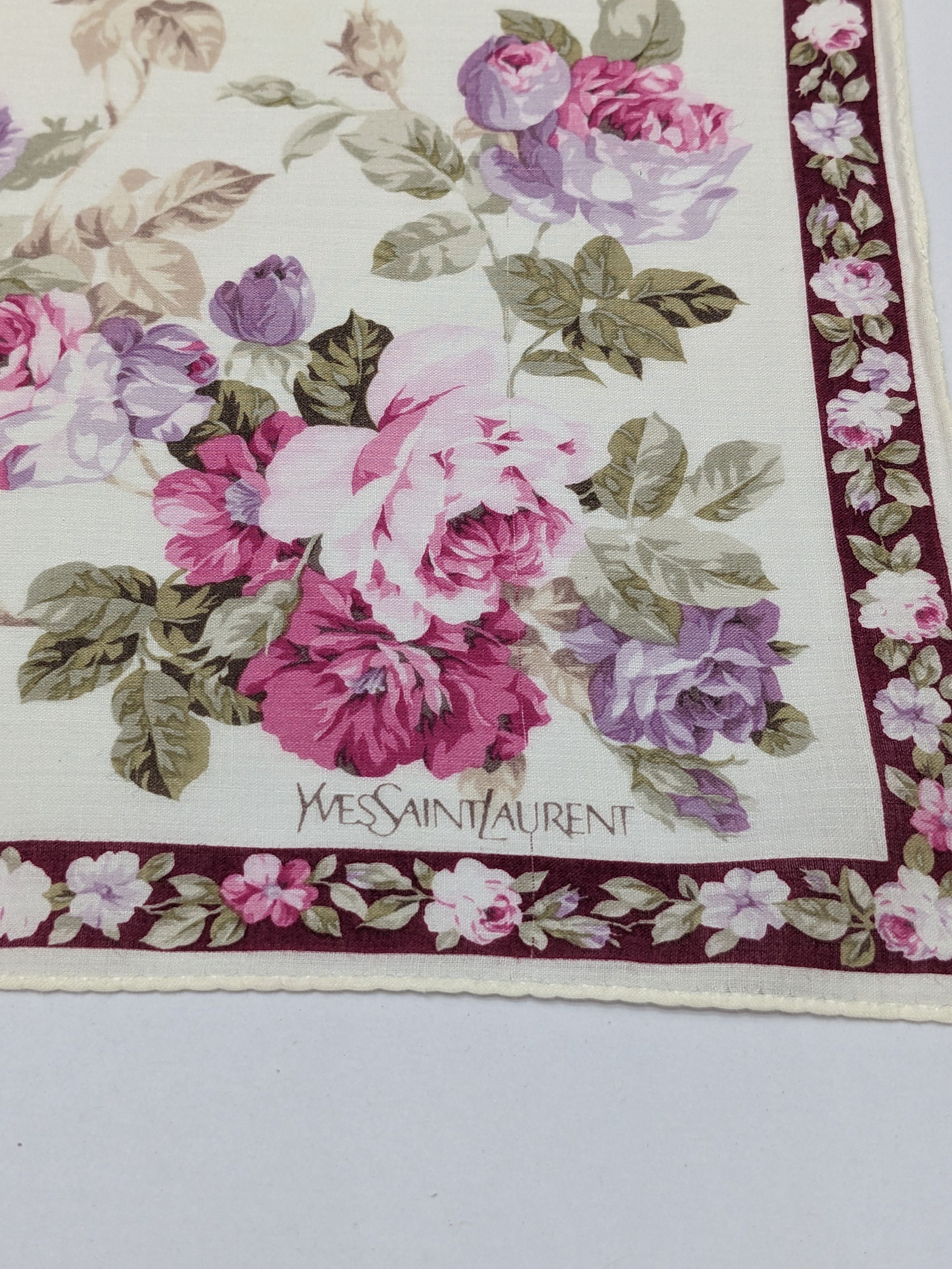 Yves Saint Laurent Yves Saint Laurent Floral Silk Handkerchief Size ONE SIZE - 2 Thumbnail