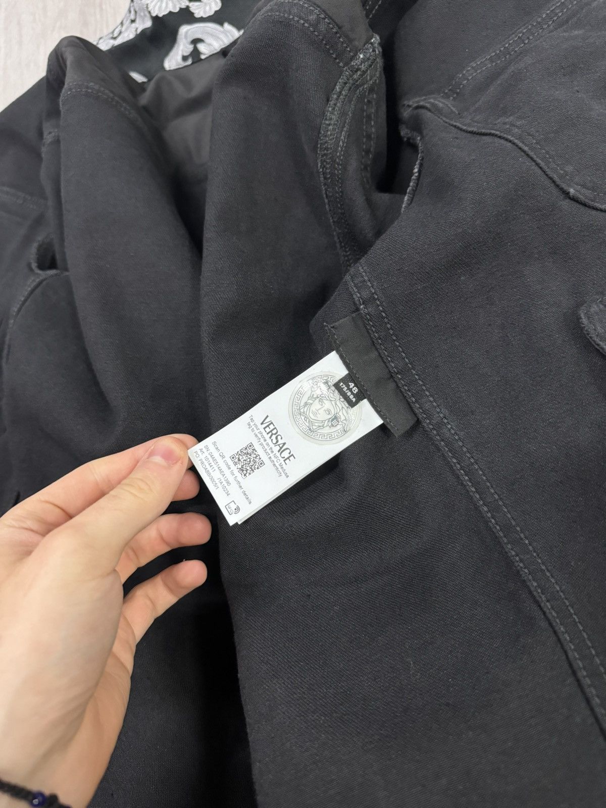 Versace Black/Silver VERSACE Denim Jacket Baroque Size US S / EU 44-46 / 1 - 5 Thumbnail