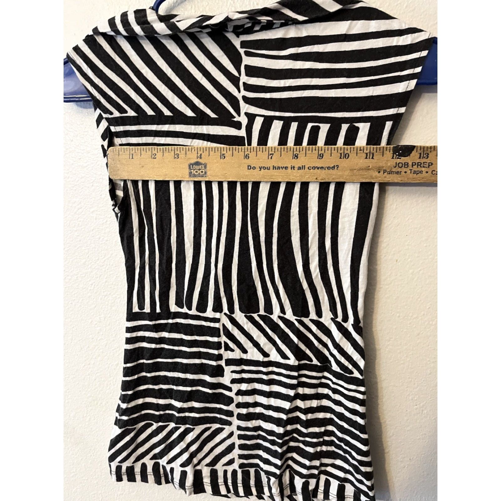 Ann Taylor Ann Taylor top Shirt XS Black White Stripes Sleeveless Round Neck Zip Knit Polyester Spandex Casual Classic Women Size XS / US 0-2 / IT 36-38 - 4 Thumbnail