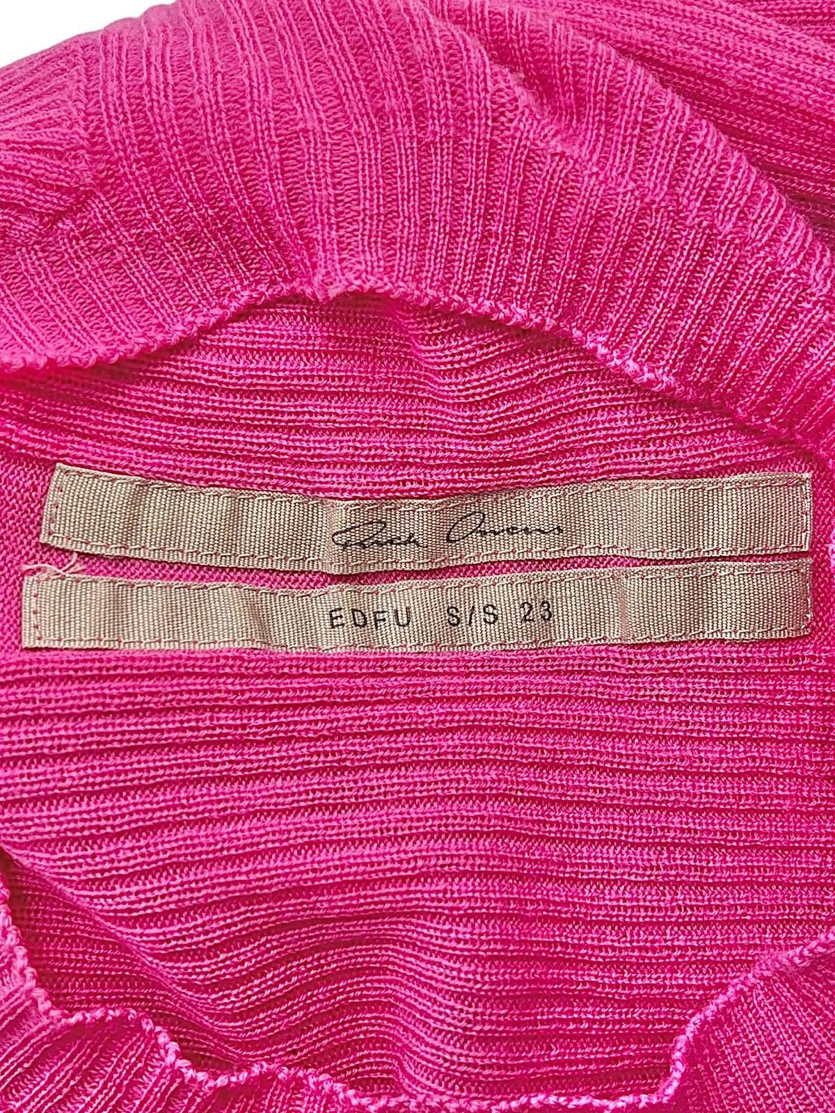 Rick Owens Rick Owens EDFU SS23 Rib Knit Hot Pink Sweater – Size S Size US S / EU 44-46 / 1 - 3 Thumbnail