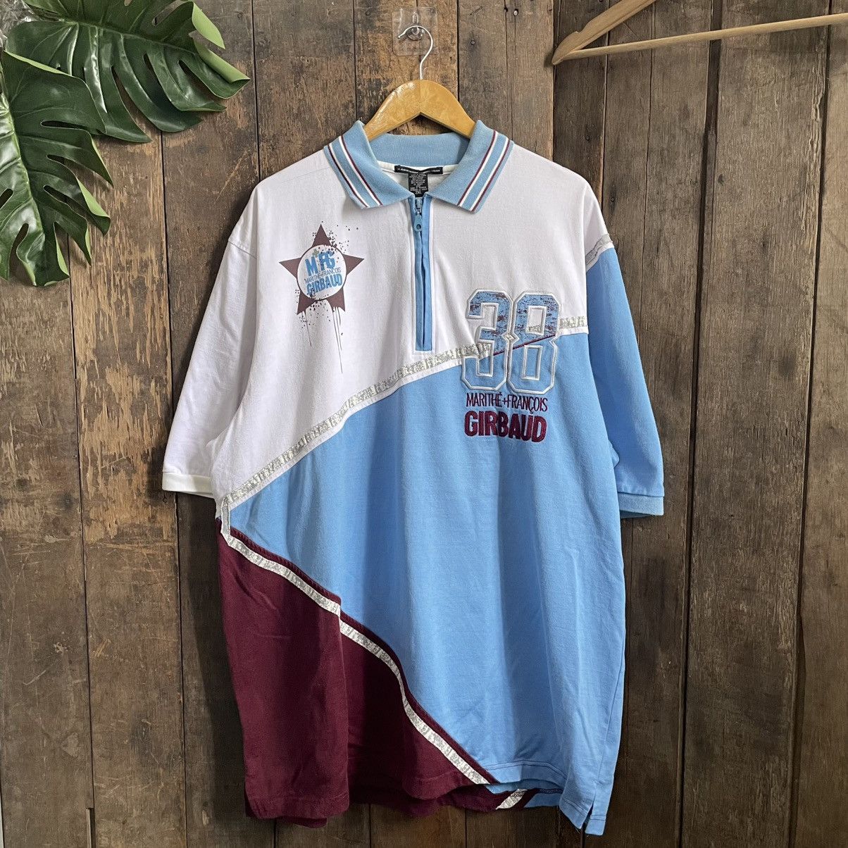 Marithe + Francois Girbaud Vintage MFG Halfzipper Polo Shirt Size US XXL / EU 58 / 5 - 1 Thumbnail