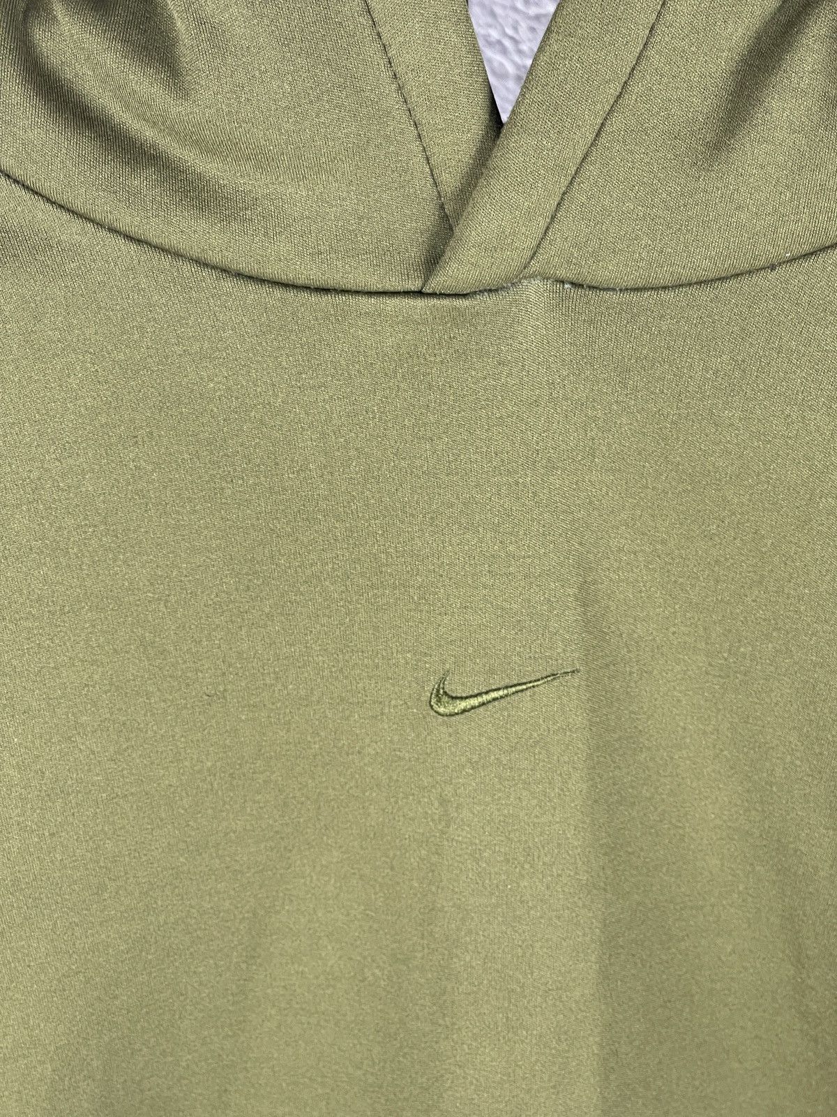 Nike × Vintage Nike vintage y2k khaki center logo swoosh hoodie Size US L / EU 52-54 / 3 - 4 Thumbnail