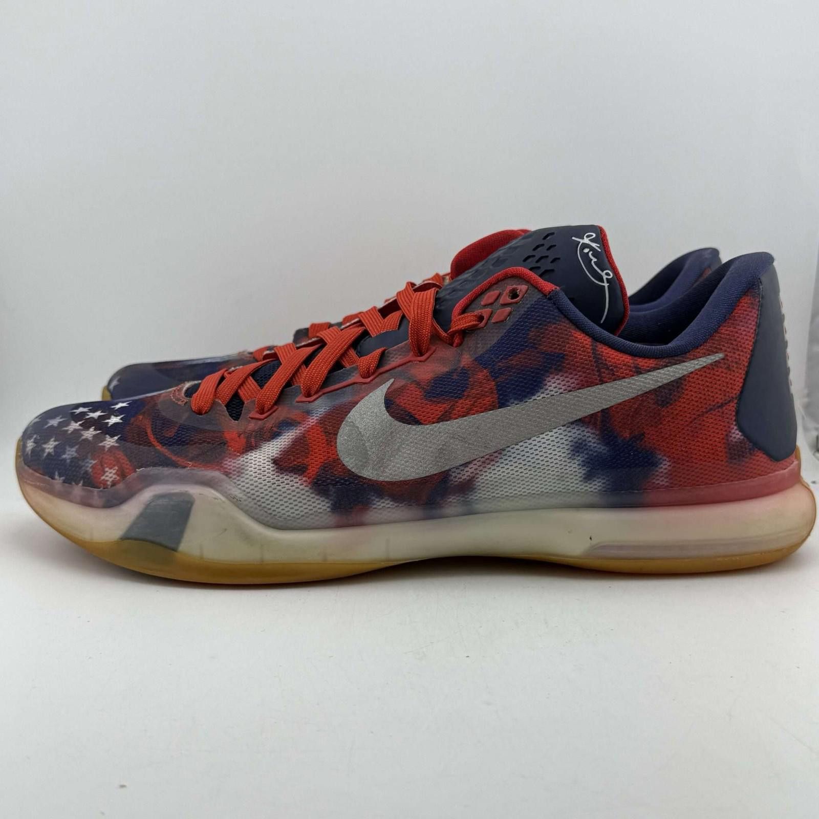 Nike Nike Kobe 10 USA Red White Blue Sneakers US 12 Used No Box Size US 12 / EU 45 - 2 Thumbnail
