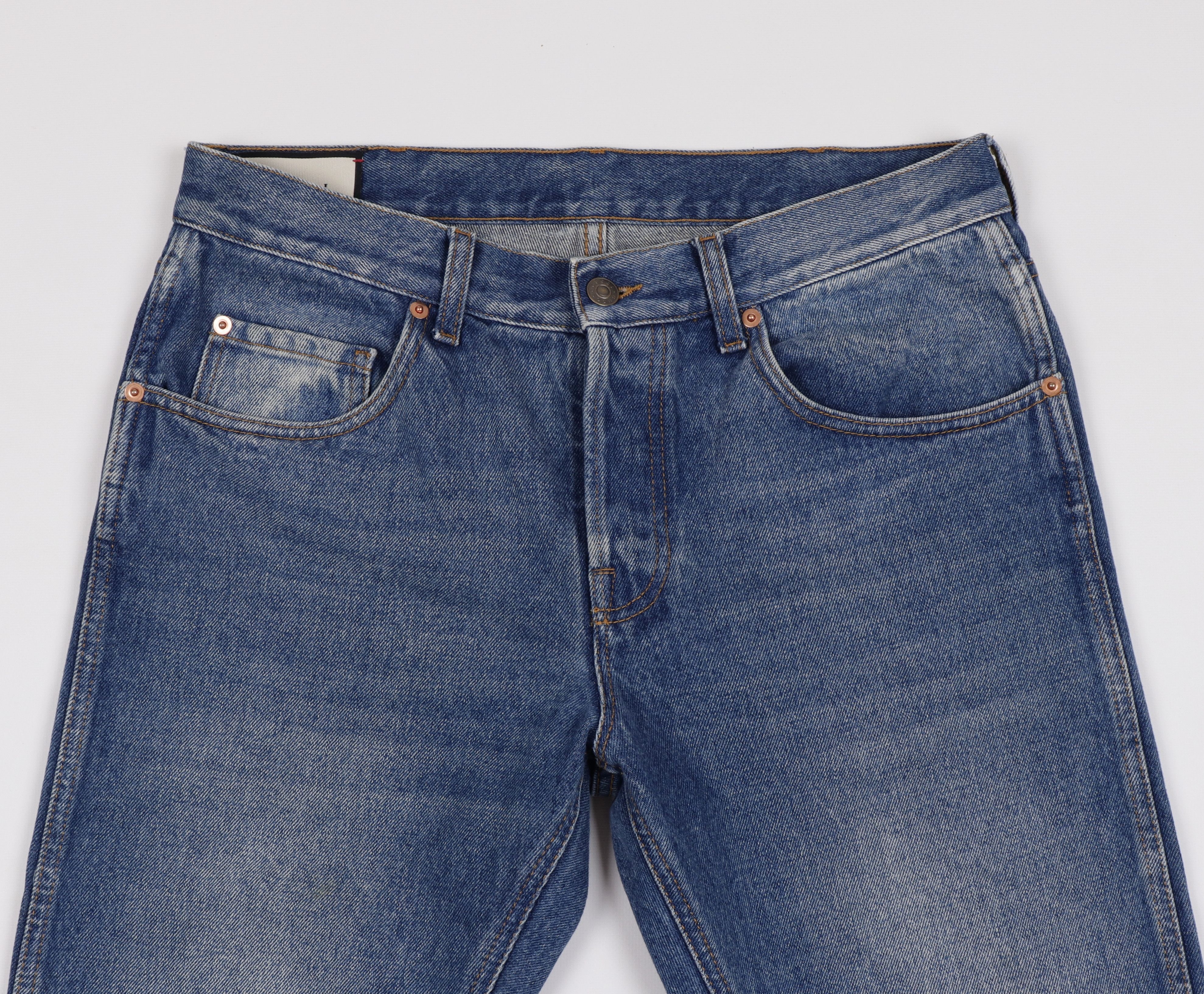 Gucci Men's Gucci Cotton Blue Jeans GG Web Patch Size W32-33" Size US 33 - 2 Thumbnail