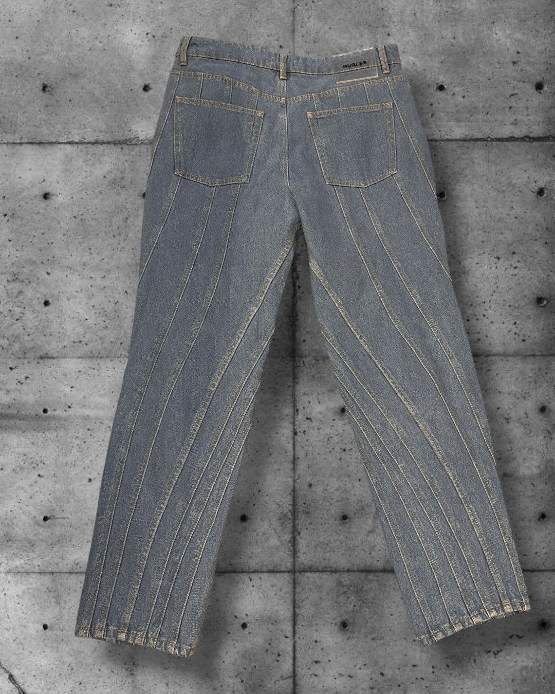 Mugler Mugler Spiral Seam Denim Jeans Light Blue Size 44 Size US 32 / EU 48 - 3 Thumbnail