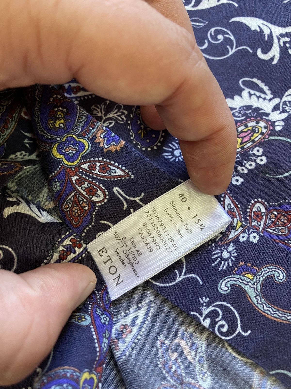 Eton Eton Mens Paisley Multicolor Button Up Shirt Size M Size US M / EU 48-50 / 2 - 11 Thumbnail