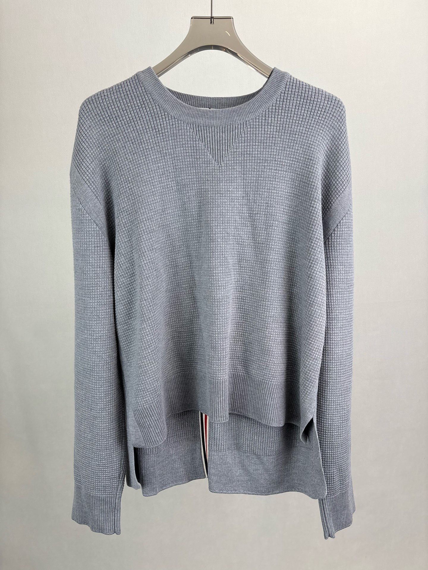 Thom Browne THOM BROWNE TB Back Stripe Waffle Wool Sweatshirt Size US L / EU 52-54 / 3 - 1 Thumbnail