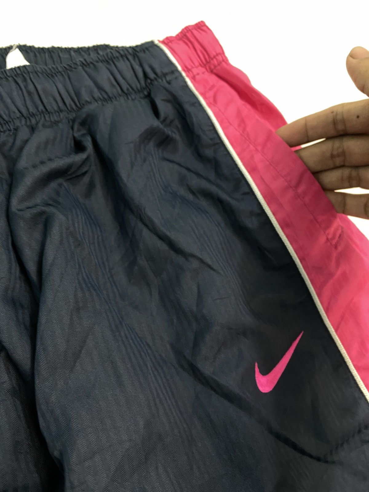Alyx × Nike 💥 VINTAGE NIKE 90S BAGGY WIDE LEG SWOOSH TRACK PANTS Y2K Size US 36 / EU 52 - 6 Thumbnail