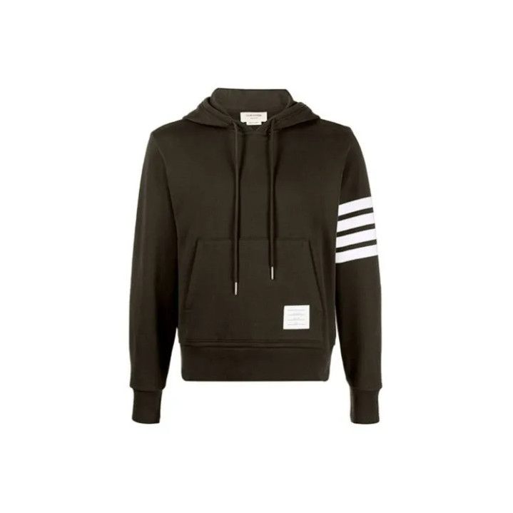 Thom Browne Thom Browne Classic Green Hoodie with Stripes Size US M / EU 48-50 / 2 - 1 Thumbnail