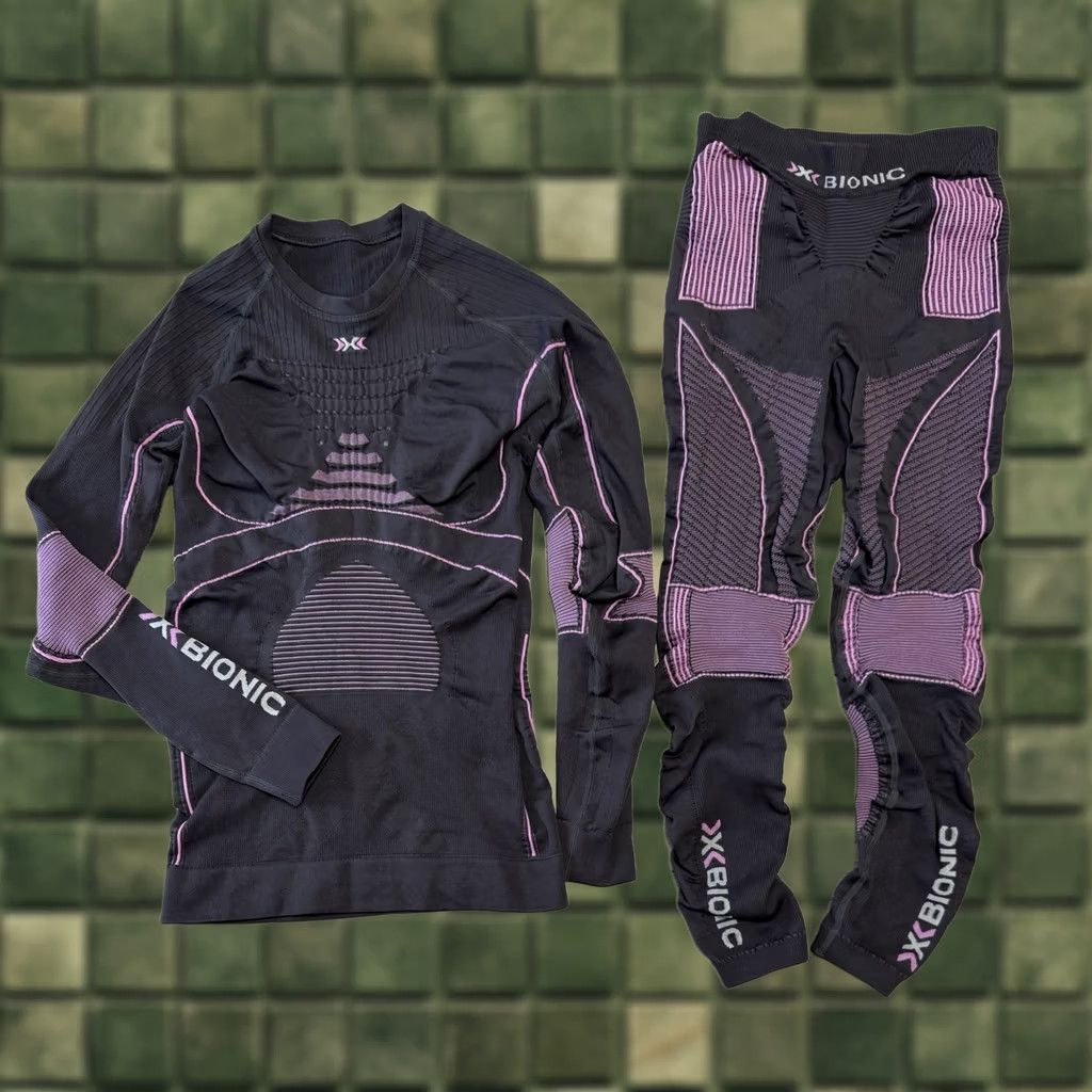 Vintage X-Bionic Energy Accumulator Evo Women Sz S/M Black Pink Base Layer Set Top Pants Size S / US 4 / IT 40 - 1 Thumbnail