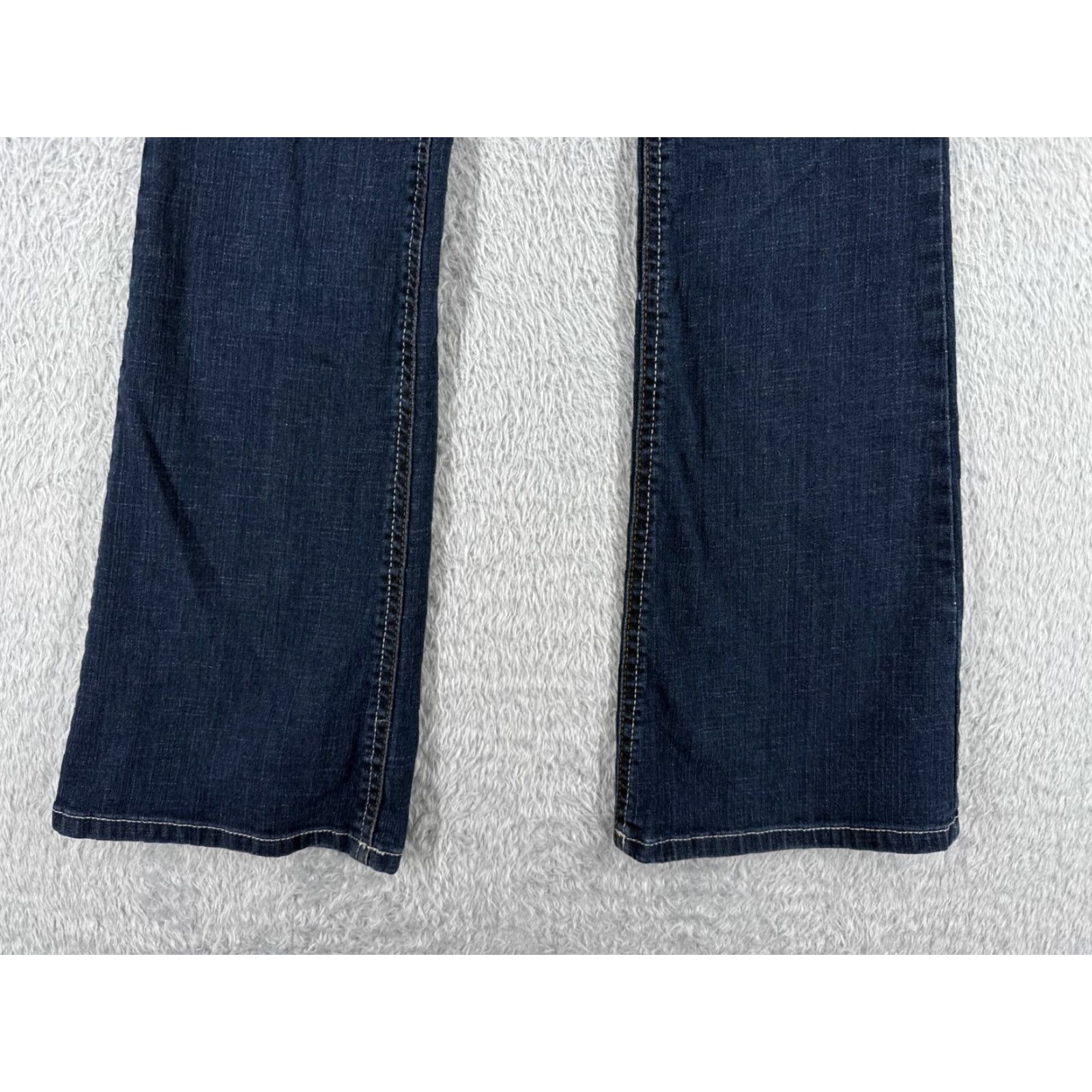 Vintage LEI Jeans Juniors 5 Blue Denim Sophia Hiphugger Flare Mid Rise Dark 25x30 Size 27" / US 4 / IT 40 - 2 Thumbnail