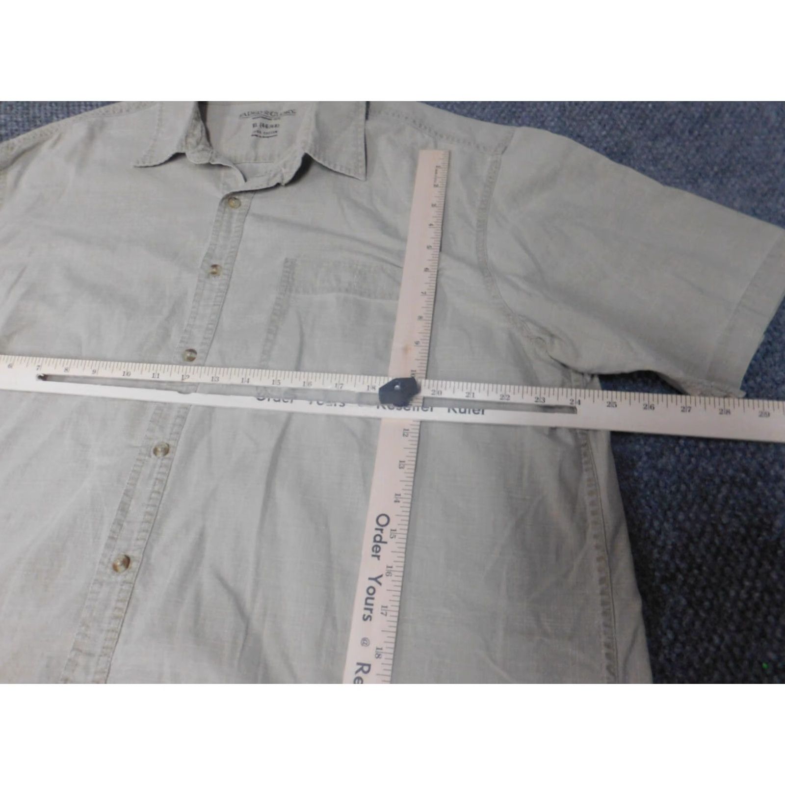 Faded Glory Faded Glory Shirt Small Beige Button-Down Mens Regular Short Sleeve Cotton Denim Surf Button-Up Collared Casual Size US S / EU 44-46 / 1 - 4 Thumbnail