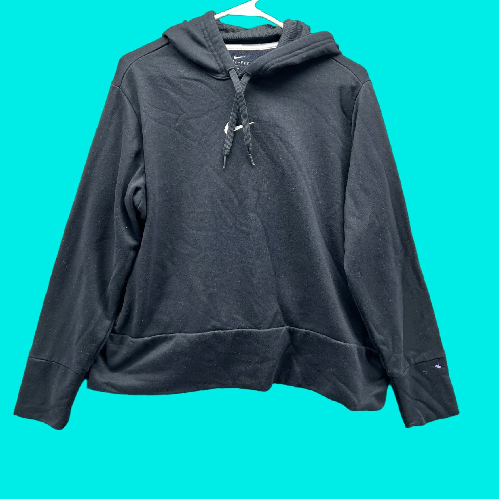 Nike VINTAGE Nike Sweater Women XL Black Center Swoosh Pullover Hoodie Dri Fit Sportswear Size XL / US 12-14 / IT 48-50 - 1 Thumbnail