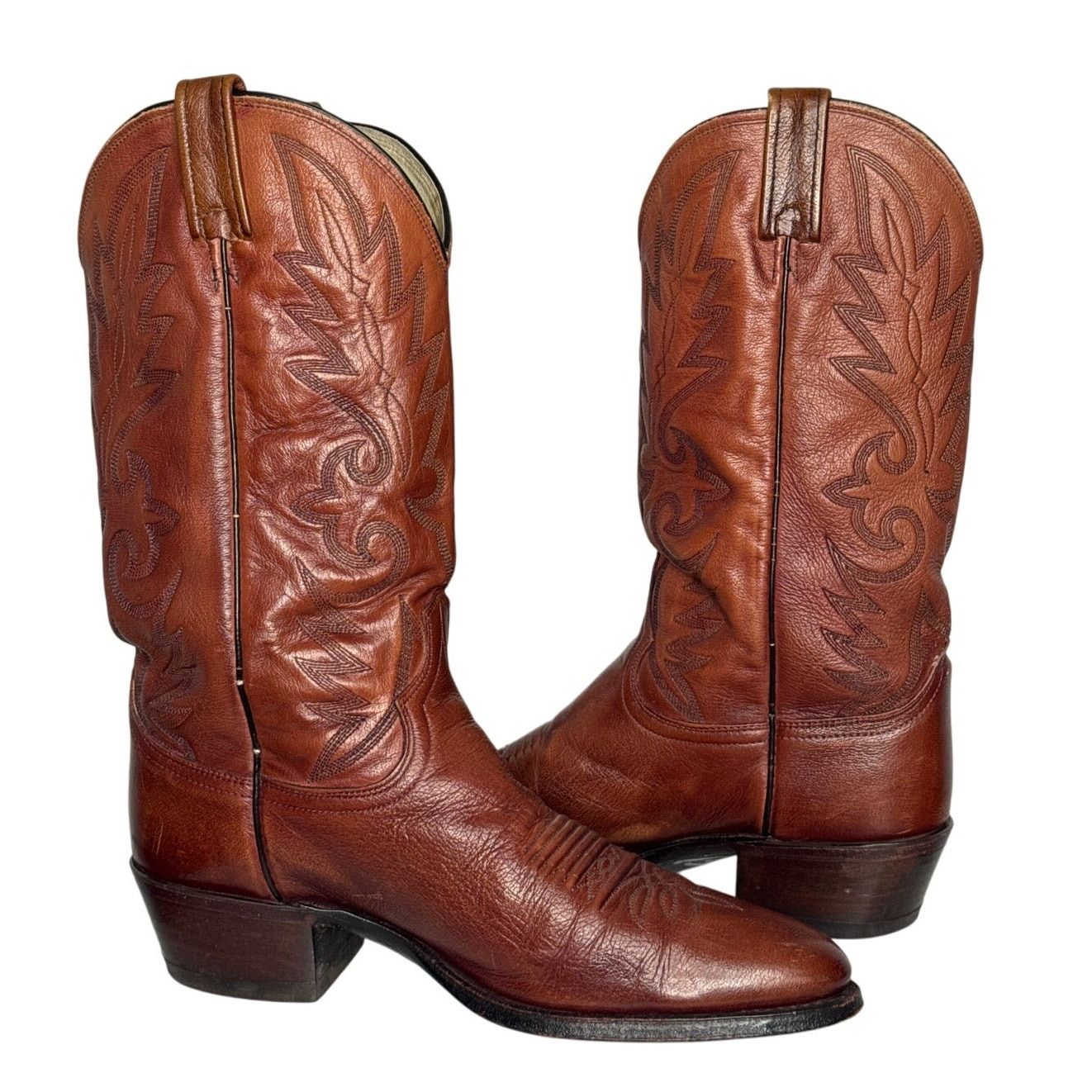 Dan Post 1990s Dan Post Brown Leather Western Cowboy Boots 10.5D Size US 10.5 / EU 43-44 - 1 Thumbnail