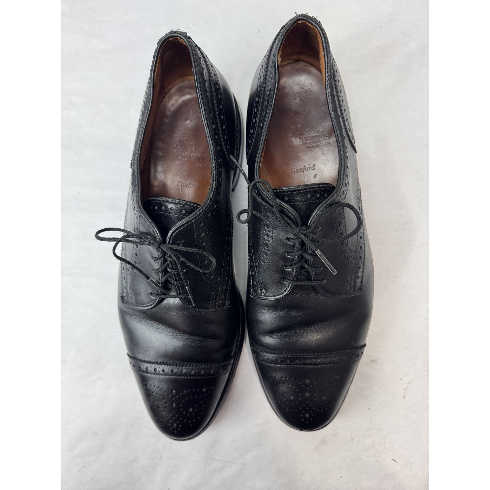 Allen Edmonds Allen Edmonds Sanford Oxford Black Leather Dress Shoe 10.5 B Size US 10.5 / EU 43-44 - 9 Thumbnail