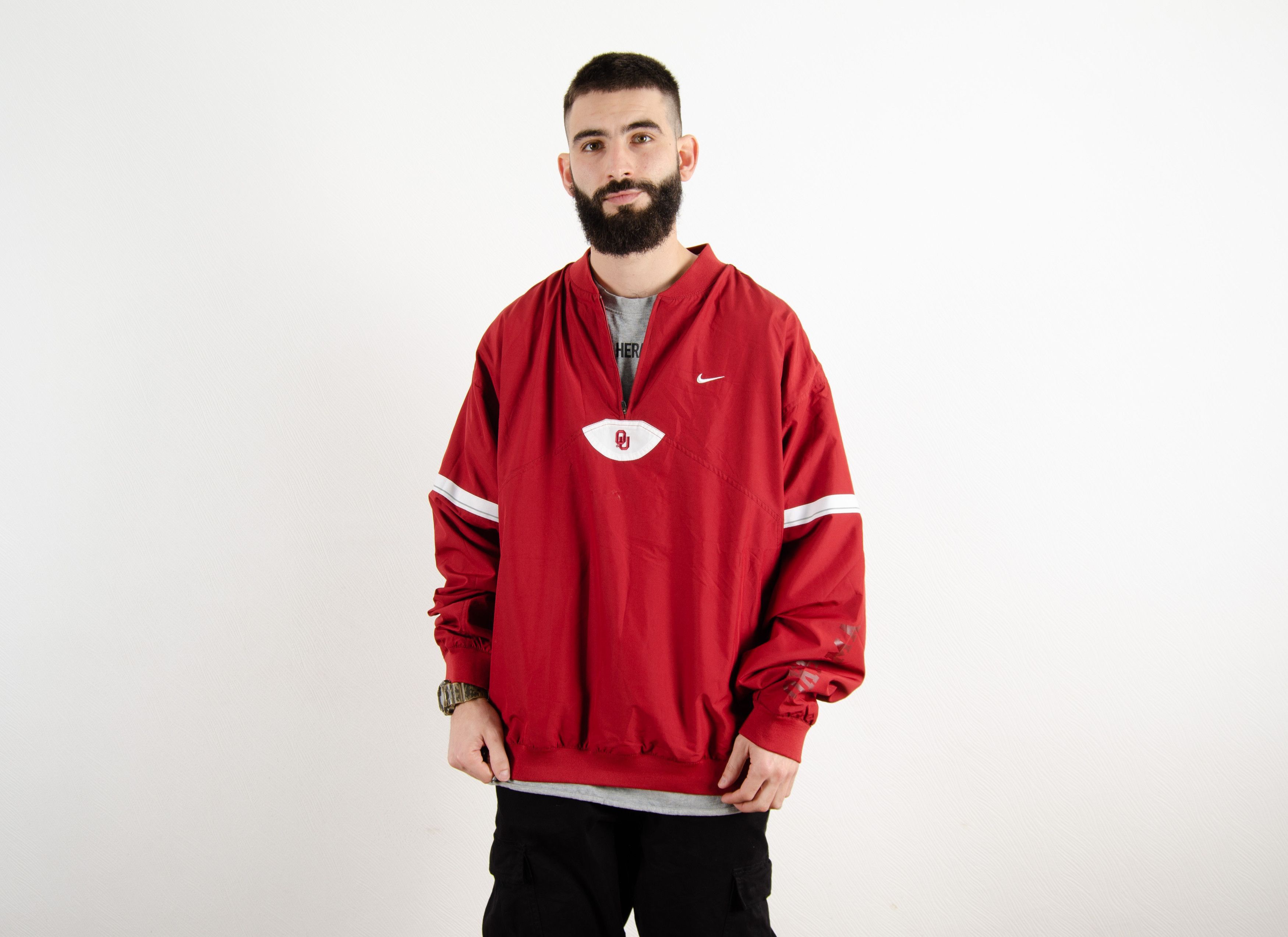 Nike Vintage Nike Oklahoma University College Bomber Jacket Size US XXL / EU 58 / 5 - 1 Thumbnail