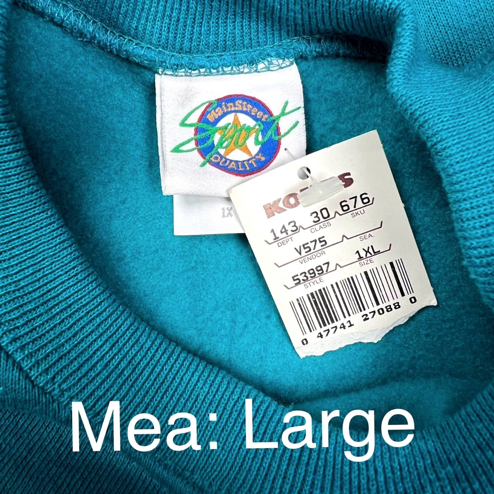 Altea VINTAGE Raglan Crewneck Sweatshirt Adult Large Teal 50/50 USA Mainstreet Sport Shirt Boys? Size US L / EU 52-54 / 3 - 2 Thumbnail