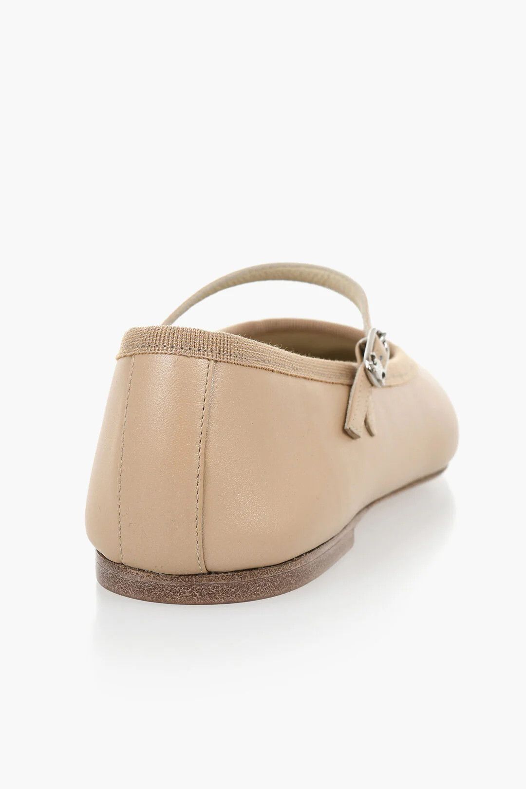 Celine og1mm0326 Pearlescent Leather Mary Jane Ballet Flats Beige Size US 6 / IT 36 - 3 Thumbnail
