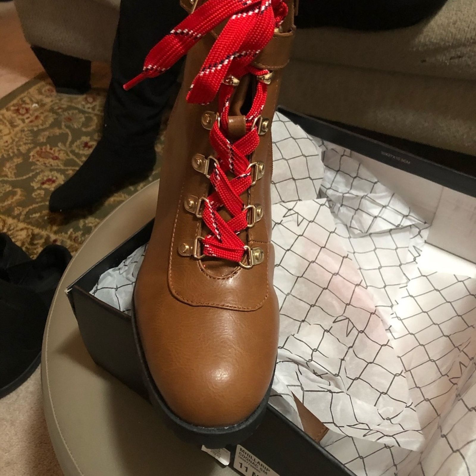 Other Material Girl Women’s Hillari Leather Booties. New in Box. Size US 11 / IT 41 - 3 Thumbnail