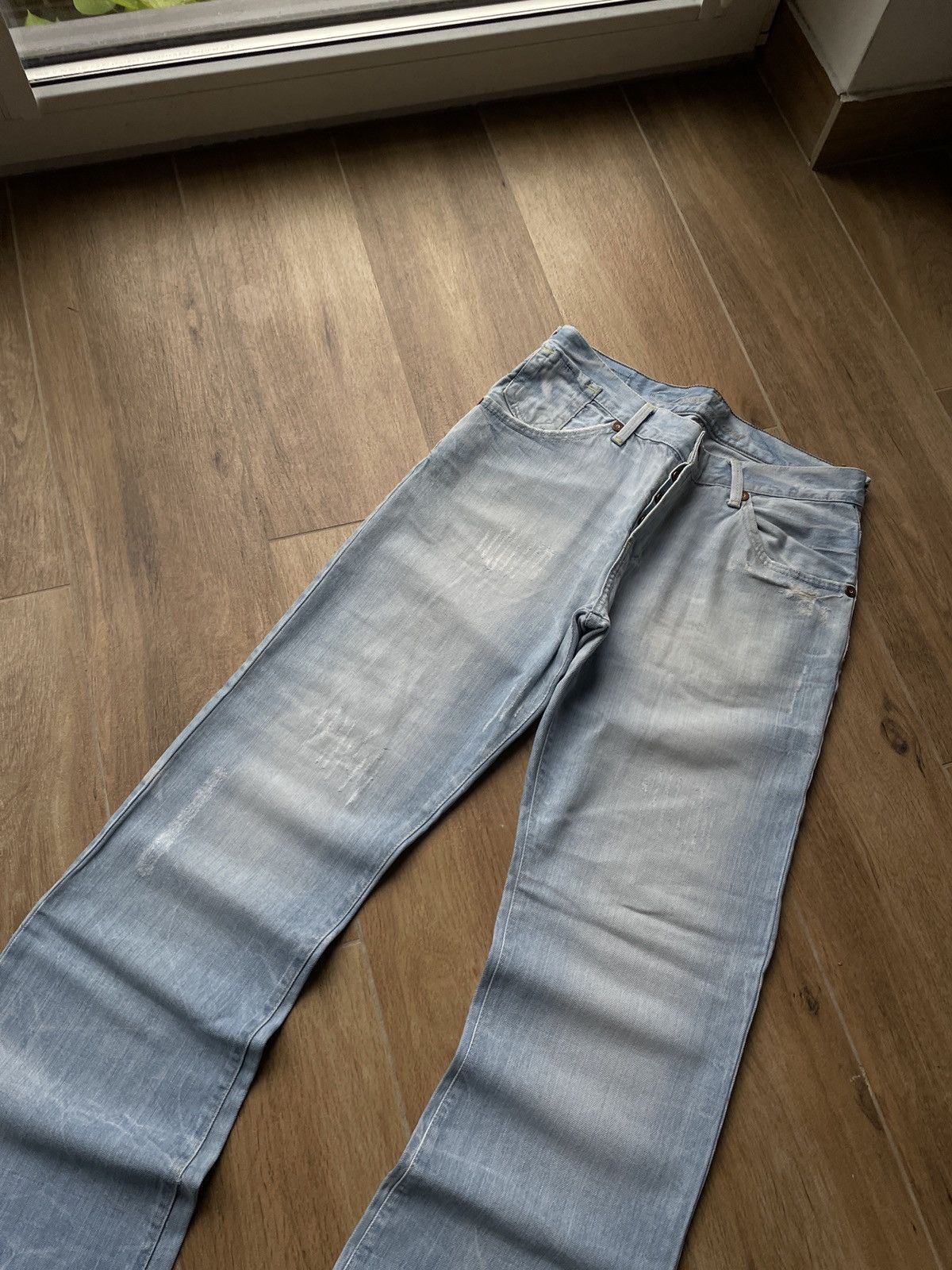 Vintage Vintage Flared Jeans Avant Garde Y2K Japanese Hype Faded Size US 32 / EU 48 - 3 Thumbnail