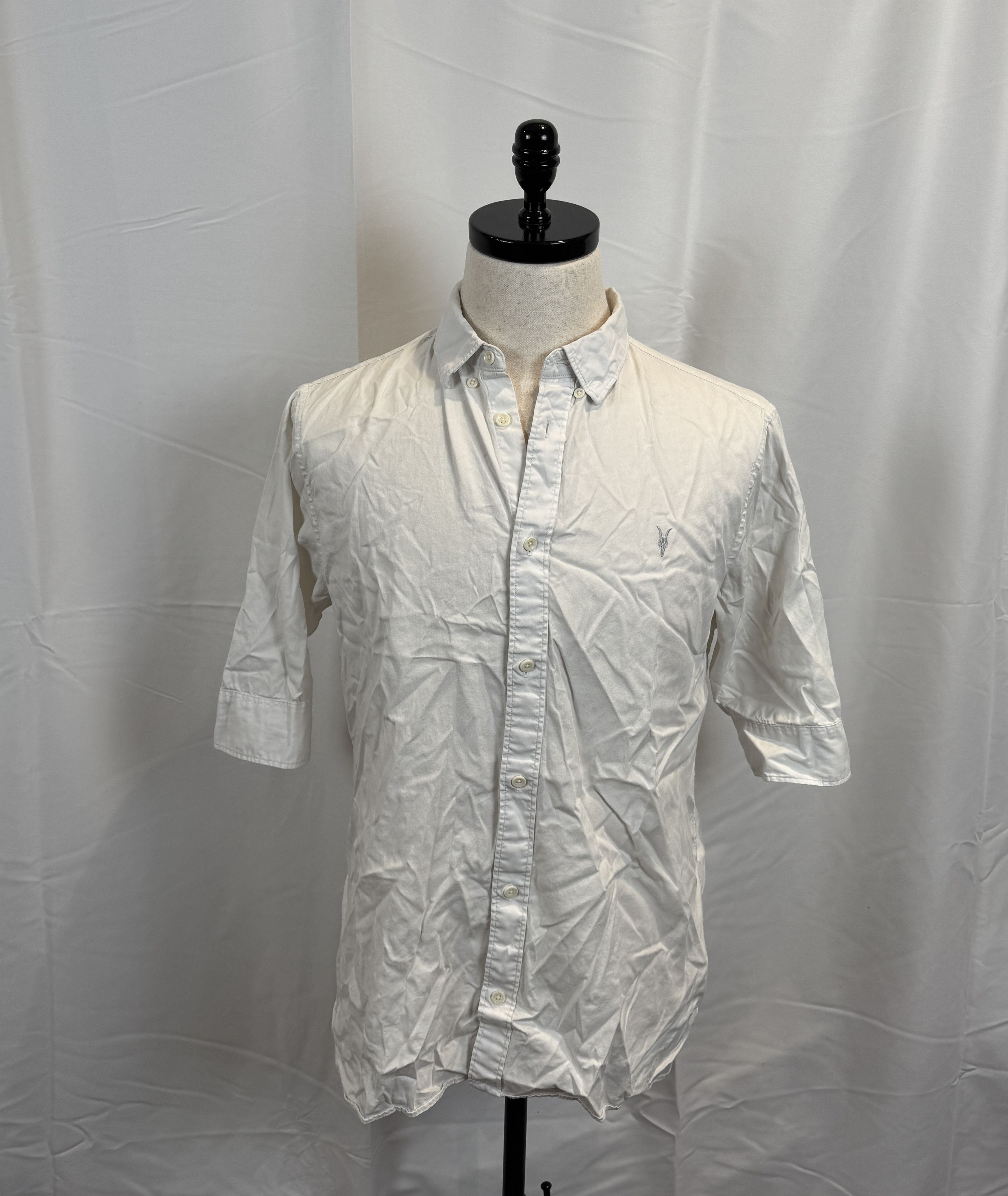 Allsaints Allsaints White Button-Up Short Sleeve Shirt Size US L / EU 52-54 / 3 - 1 Thumbnail
