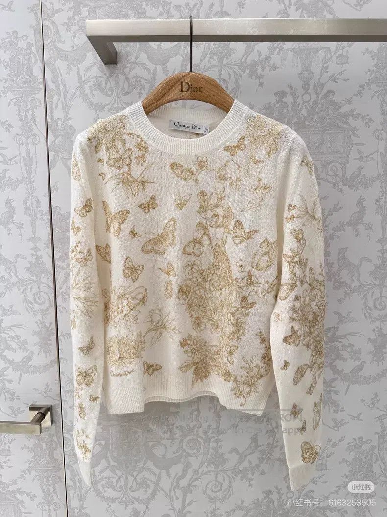 Dior Dior Golden thread butterfly sweater Size S / US 4 / IT 40 - 7 Thumbnail