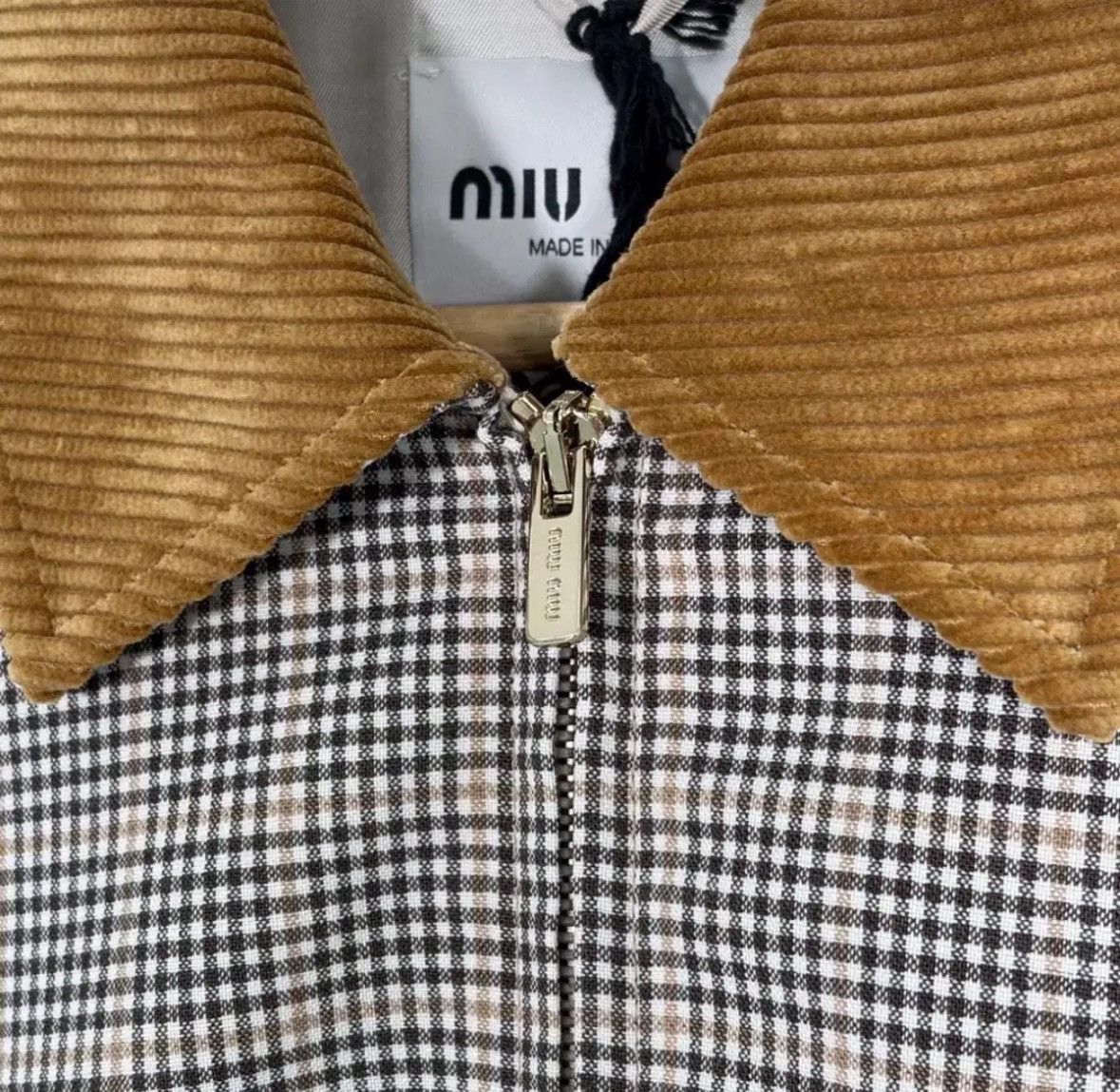 Miu Miu MiuMiu Checked Double-Weave Oversized Jacket Size US XXS / EU 40 - 7 Thumbnail