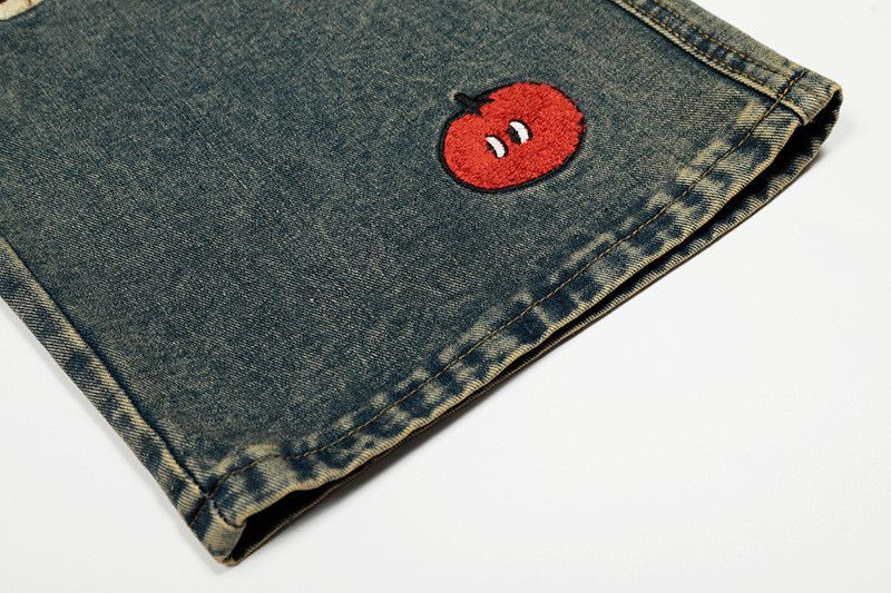 Vintage Men's Vintage Cartoon-Embroidered Washed Denim Jeans Size US 32 / EU 48 - 6 Thumbnail