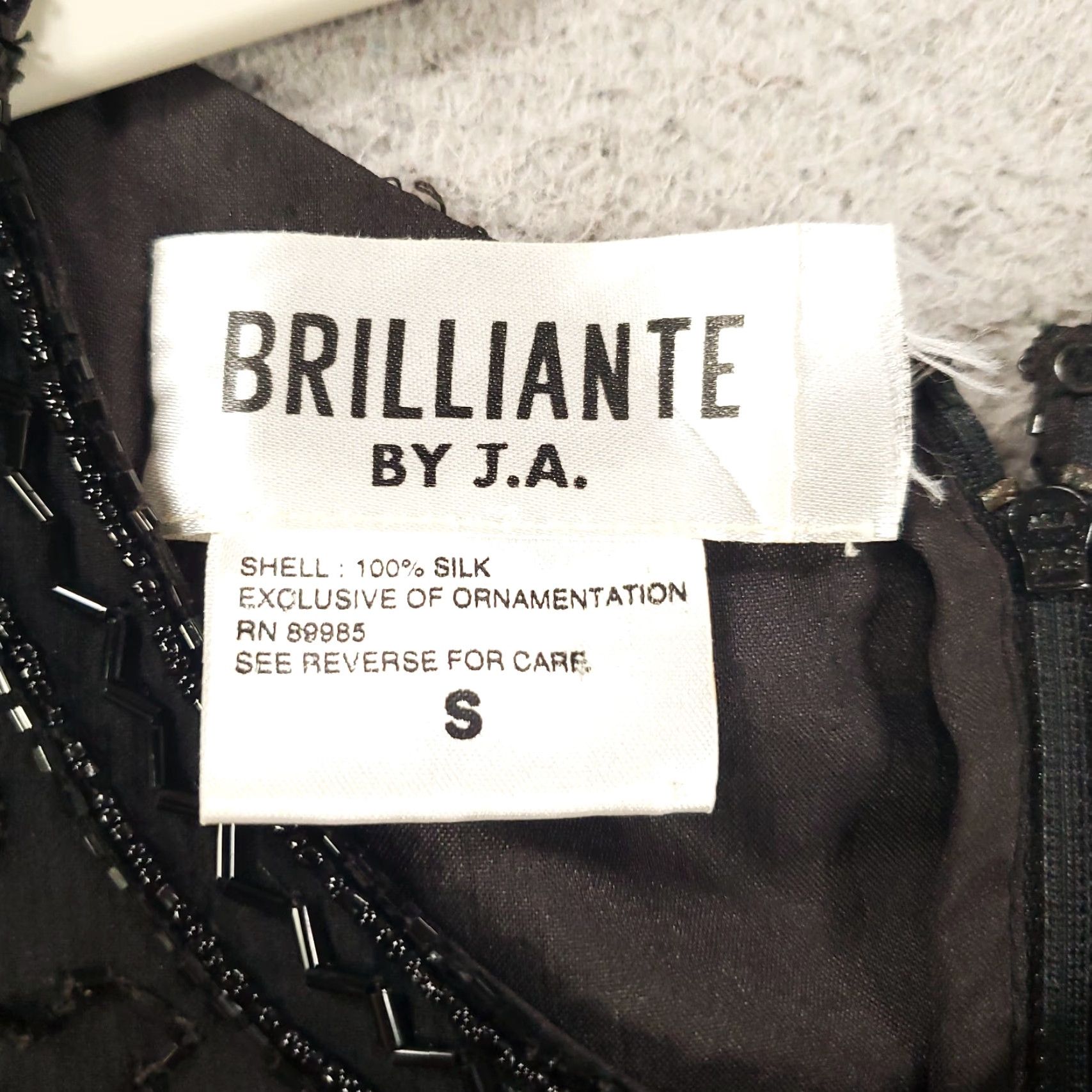 Vintage Brilliante By JA Dress Womens Small Black Silk Bead Sheer Zip Evening Cocktail Size S / US 4 / IT 40 - 7 Thumbnail
