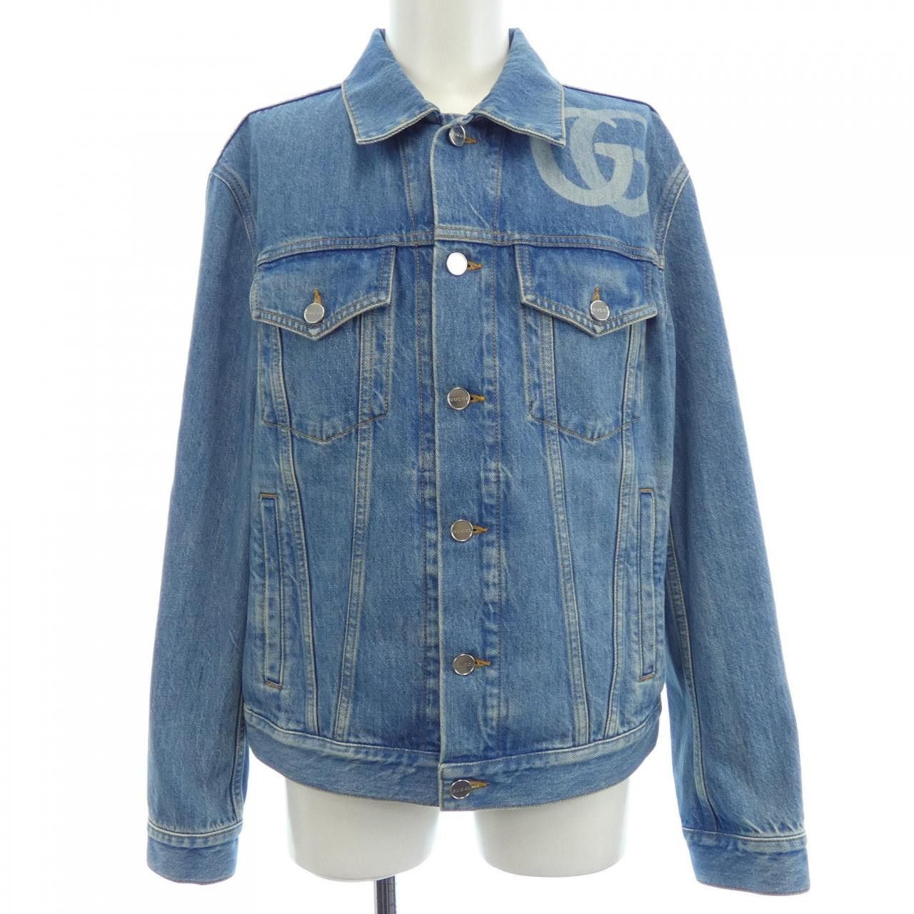 Gucci Gucci Gucci Denim Jacket Textile Outerwear 815625XDC6W DUTY FREE for USA Size ONE SIZE - 1 Thumbnail