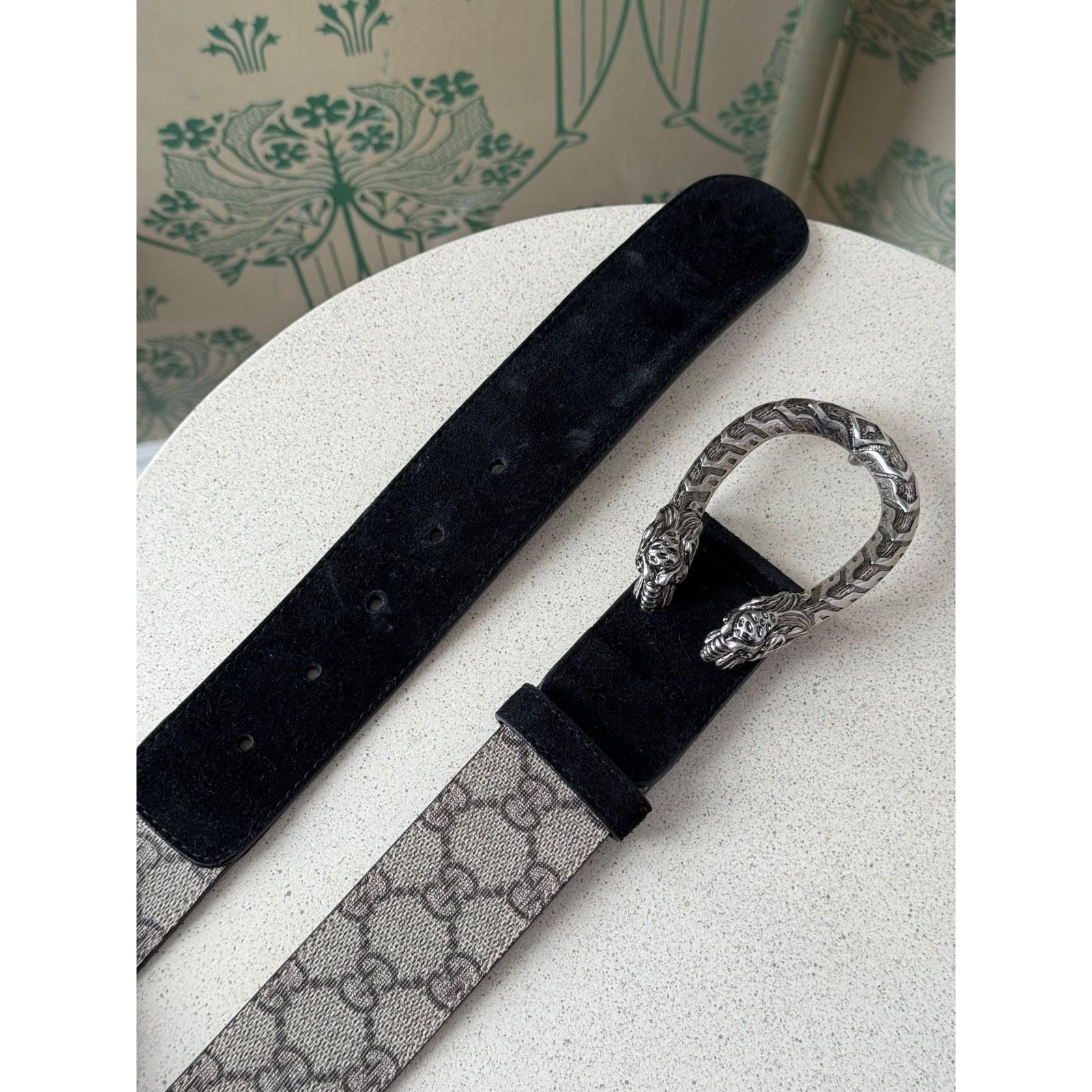 Gucci Gucci Dionysus Printed Monogram Canvas and Suede Belt 90/36 Size 36 - 2 Thumbnail