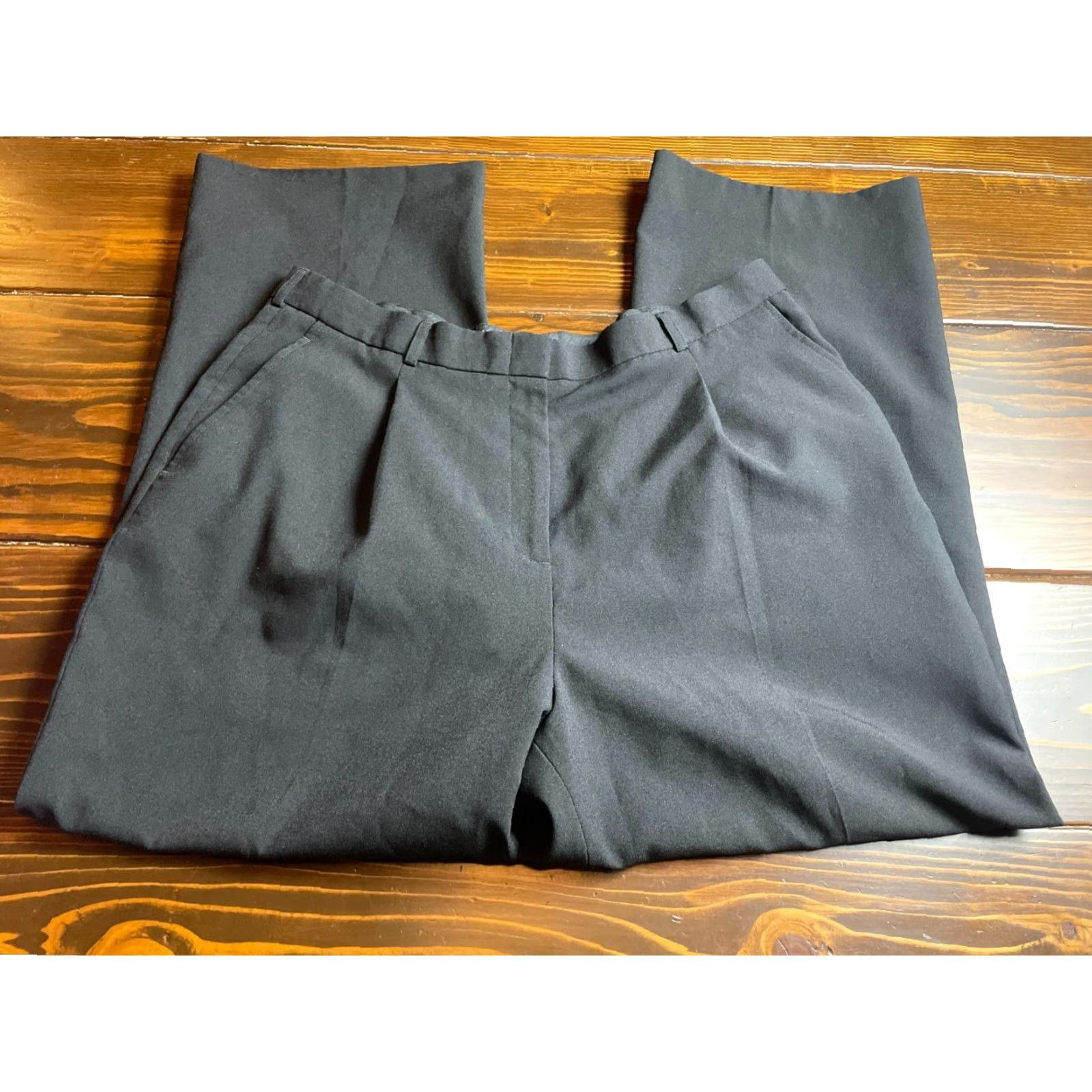Vintage Cintas Pants Women's 18 Black Dress Pants Pockets Straight Leg Flat Front Tailored? Size 25" / US 0 / IT 36 - 2 Thumbnail