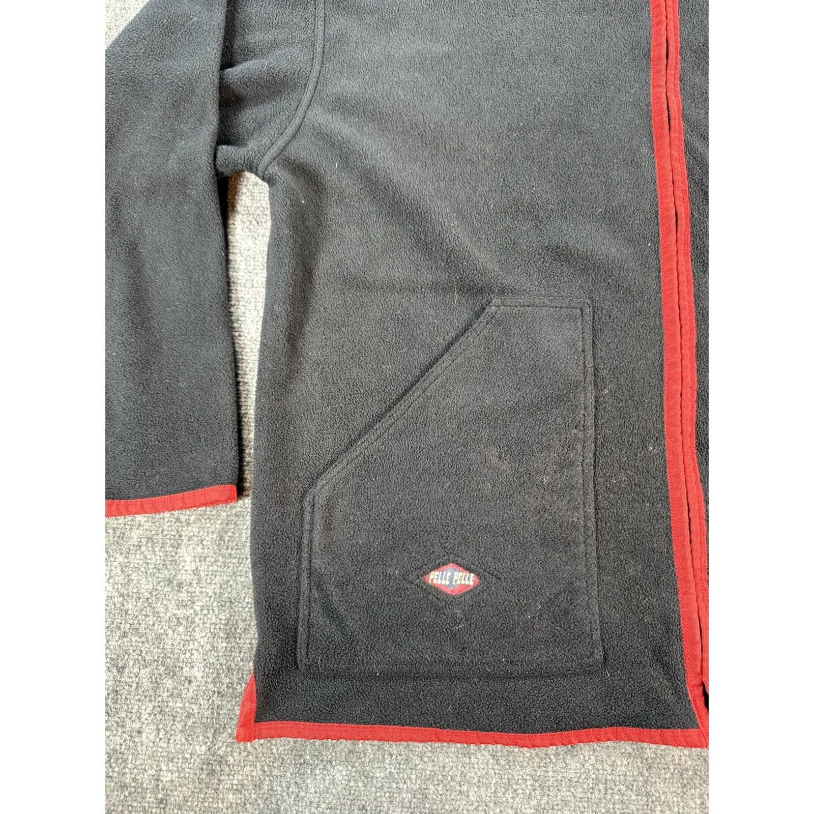 Pelle Pelle VINTAGE Pelle Jacket Mens 2XL Black Fleece Red Trim Full Zip Marc Buchanan Logo Size US XXL / EU 58 / 5 - 3 Thumbnail