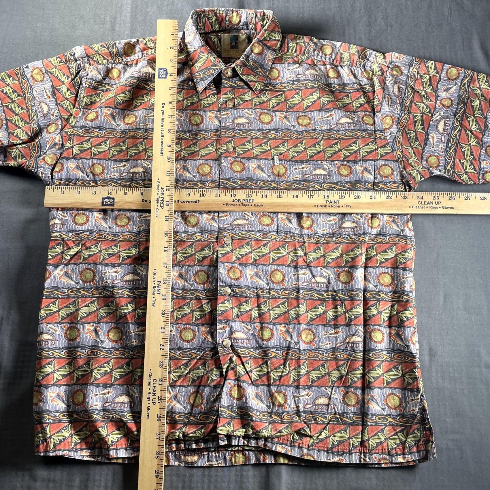ALOHAS Kahala Shirt Mens XL Hawaiian tropical Aloha Turtle Print Button Front Casual Shirt Size US XL / EU 56 / 4 - 4 Thumbnail