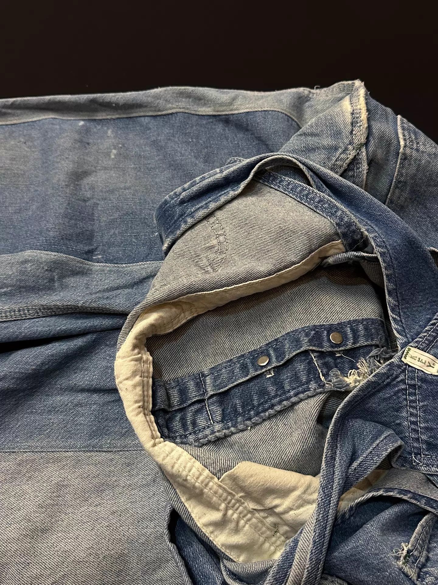 Other Vintage 50-60s USA Farmer Repaired Baggy Overalls Size US 30 / EU 46 - 6 Thumbnail