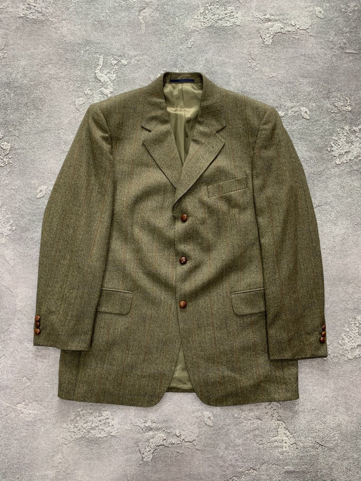 Burberry Vintage Burberry Tweed Wool 3 piece Blazer size Men 52 Size 40R - 1 Thumbnail