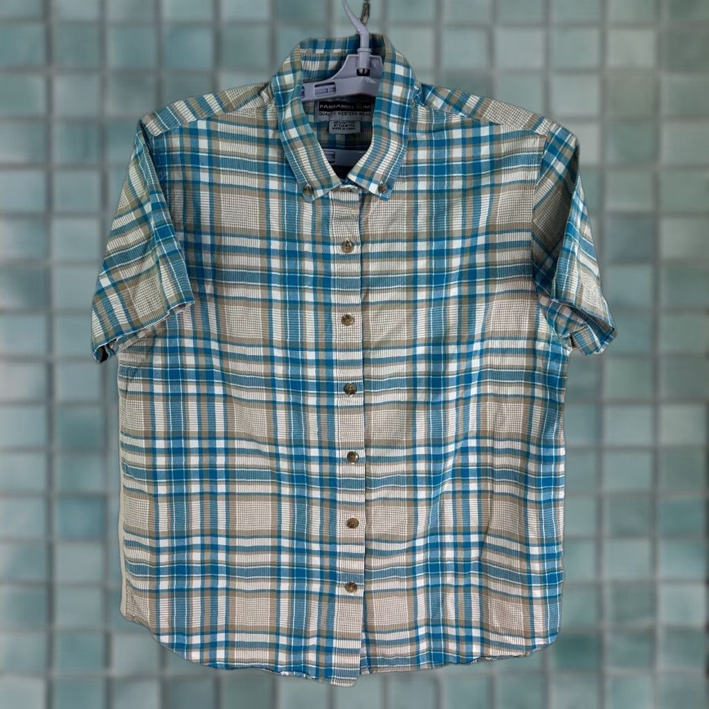 Vintage VINTAGE Panhandle Slim Plaid Western Shirt Womens M Teal Plaid Slimming Cotton Button-Up Western Theme Womens Size M / US 6-8 / IT 42-44 - 1 Thumbnail
