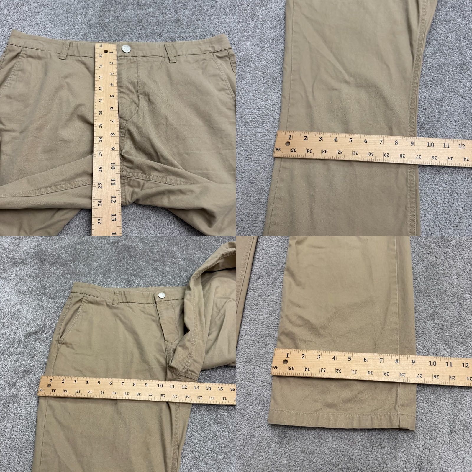 Bonobos Bonobos Straight Leg Cotton Chino Pants Mens 35x34 Brown Khaki Flat Front Casual Regular Size US 35 - 11 Thumbnail