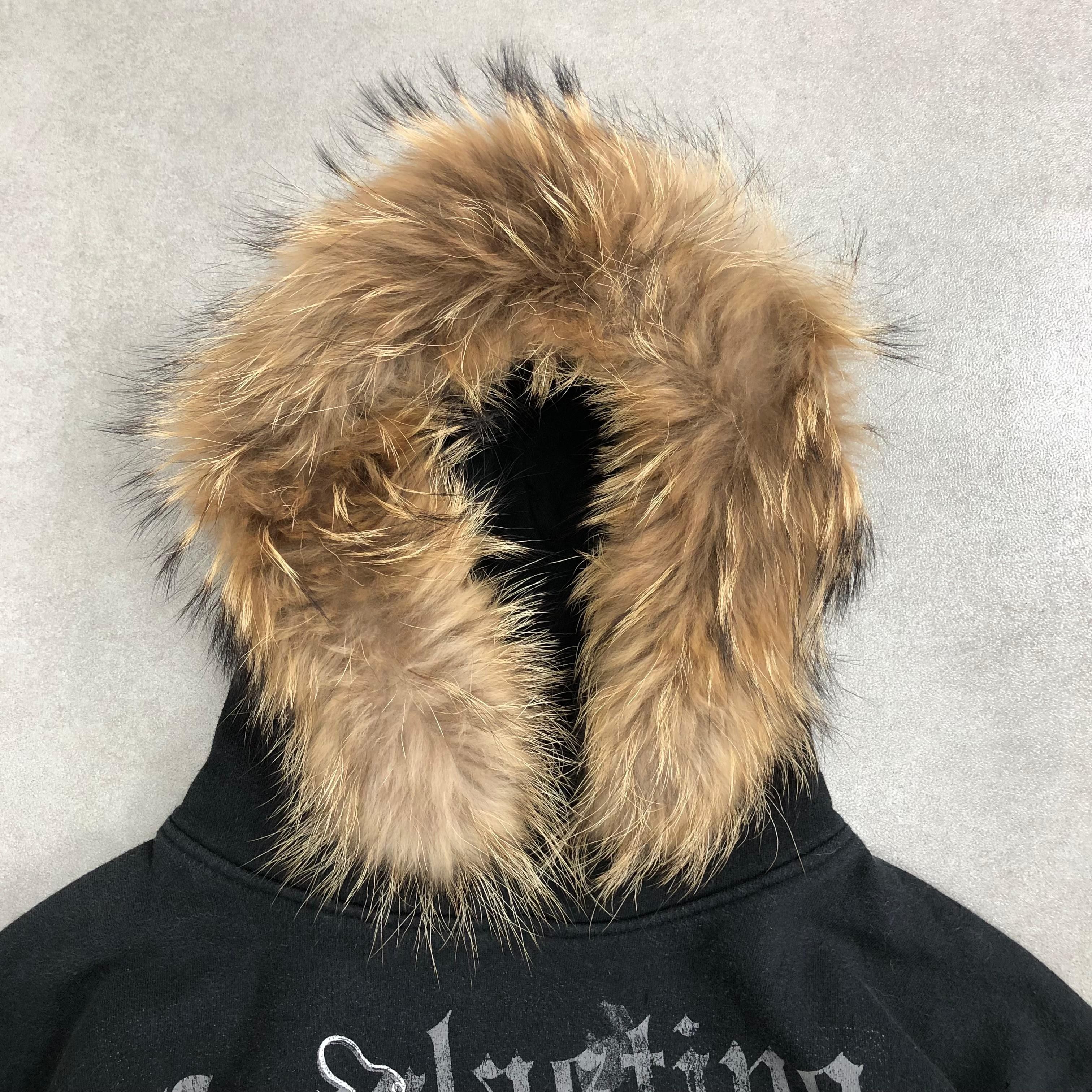 Japanese Brand Y2K 2000s Sorridere Fur Hoodie Lgb Goa Poem Style Size US L / EU 52-54 / 3 - 3 Thumbnail