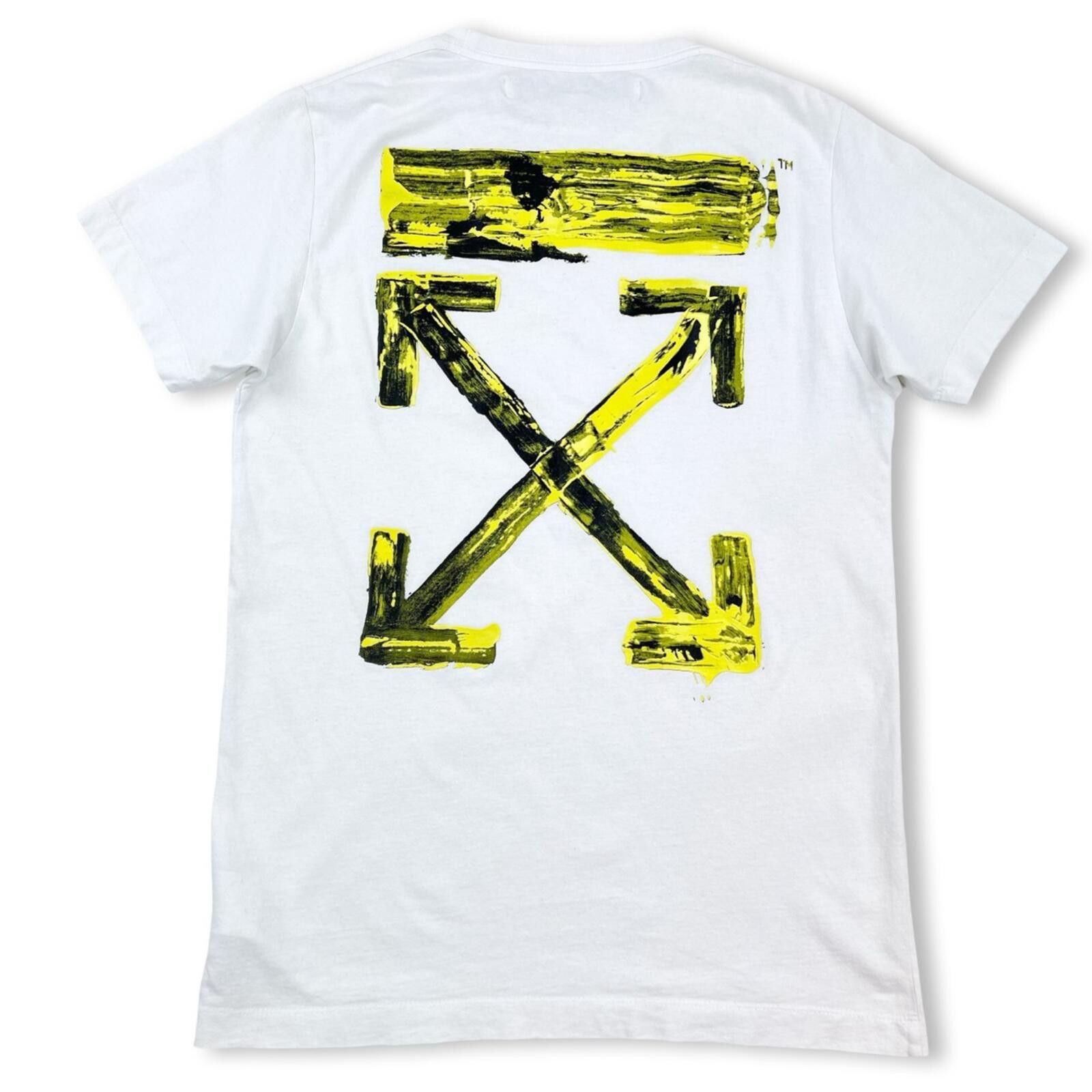 Off-White Off-White Yellow Acrylic Arrows White T Shirt Size US S / EU 44-46 / 1 - 2 Thumbnail