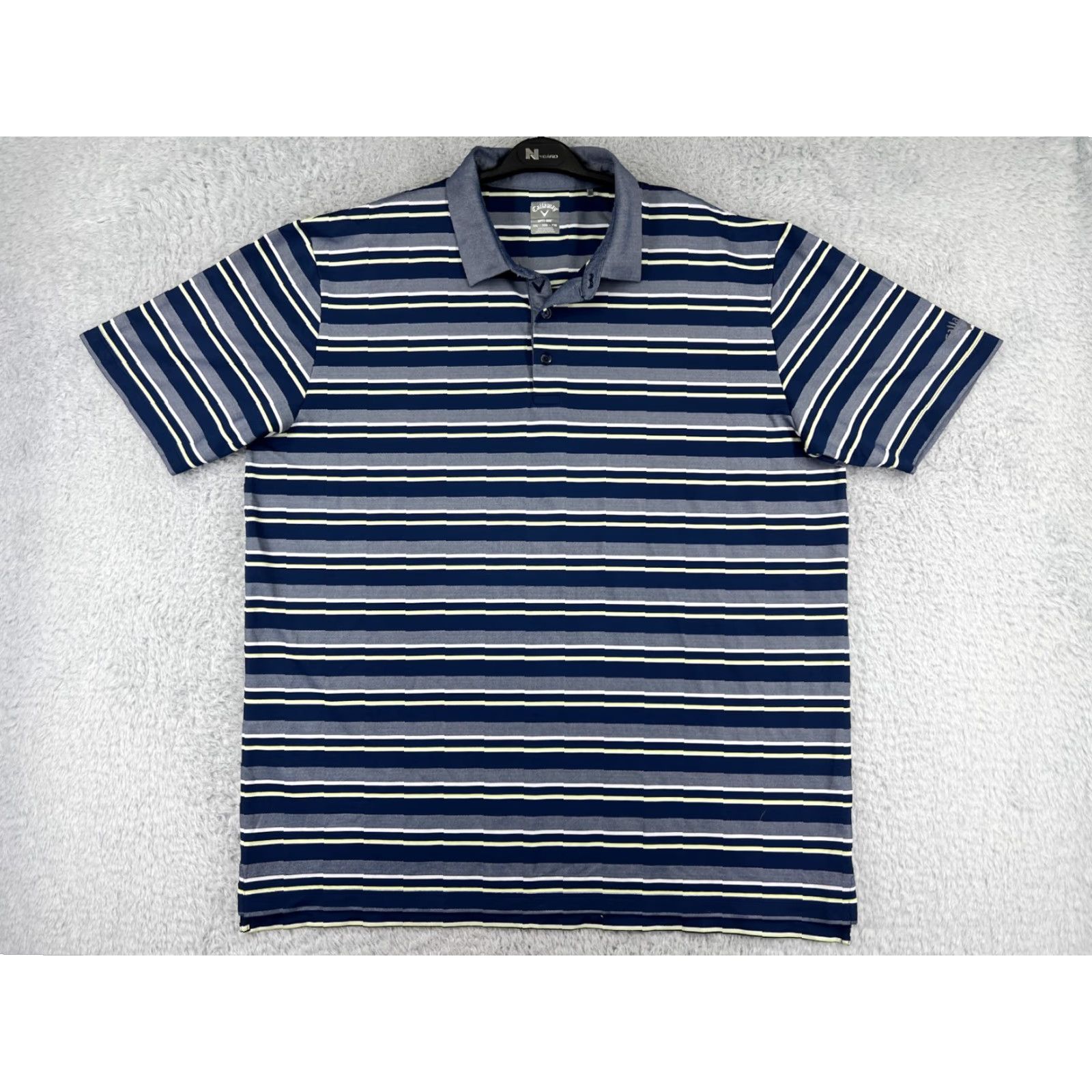 Callaway Callaway Polo Shirt Men 2XL blue gray striped knit polo Golf Outdoor casual shirt Mens 2XL Callaway Golf Polo Size US XXL / EU 58 / 5 - 2 Thumbnail