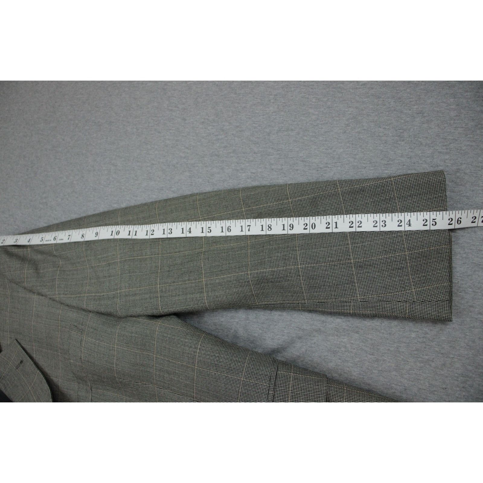 Jos. A. Bank Jos A Bank Blazer Mens Size 46R Brown Windowpane Silk Wool Size 46R - 8 Thumbnail