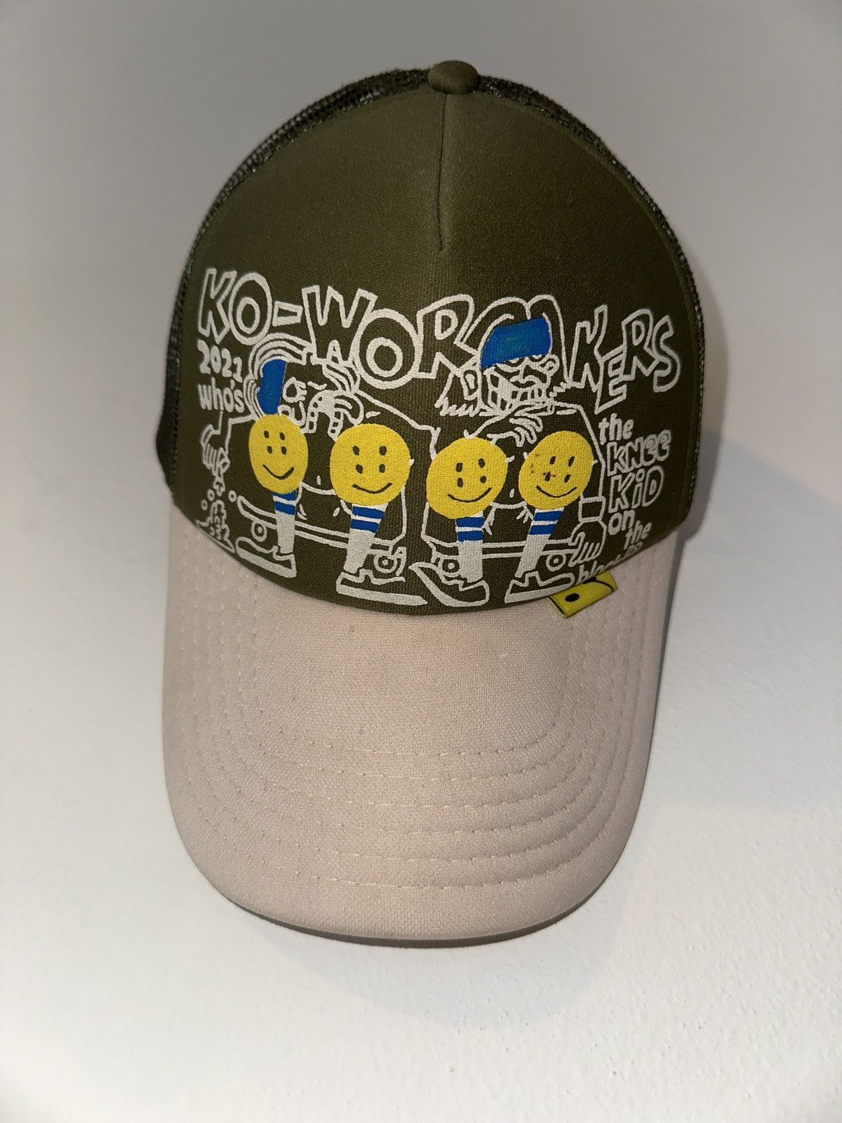 Kapital Kountry Kapital Knee Kid On The Block Track Trucker Hat Olive Size ONE SIZE - 7 Thumbnail