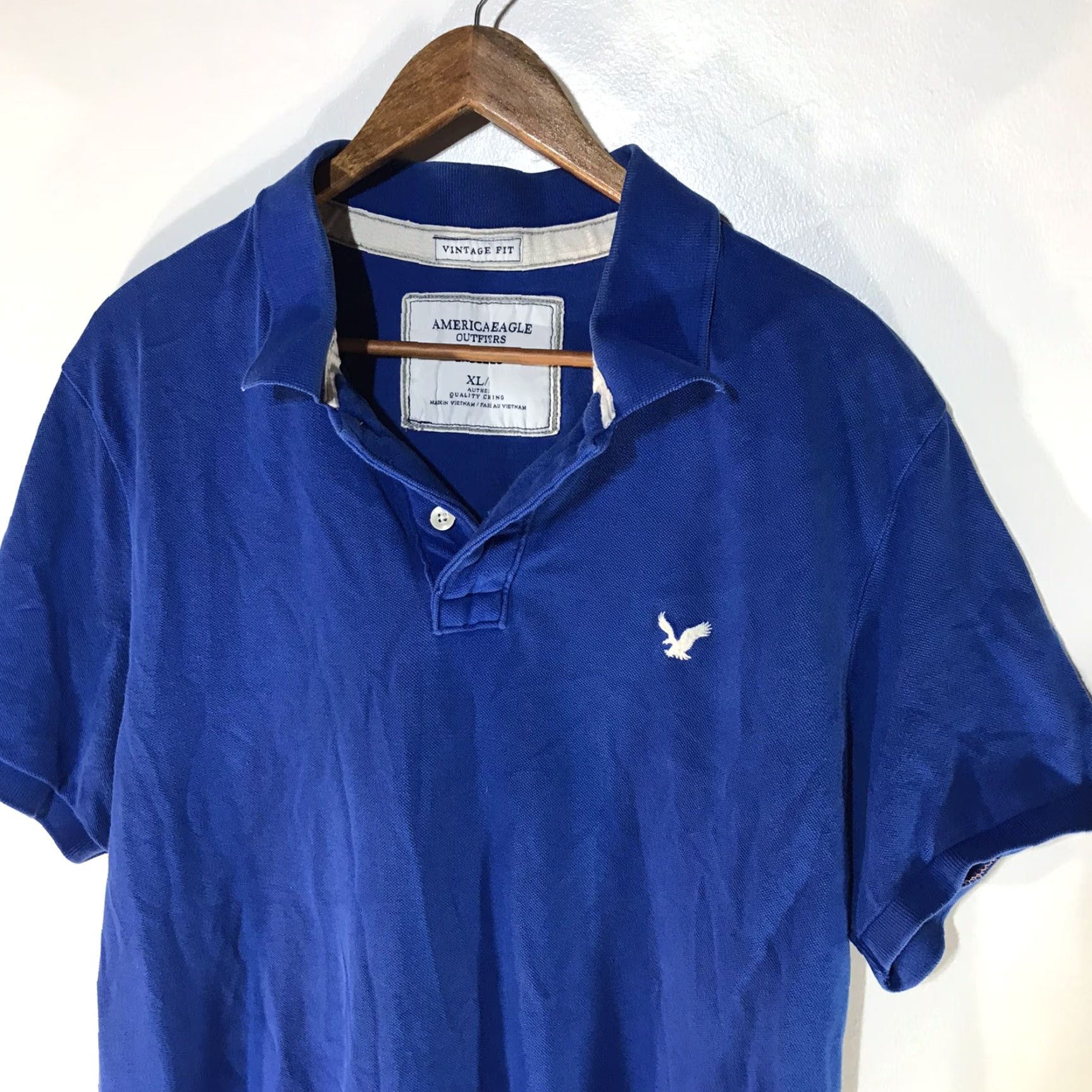 American Eagle Outfitters VINTAGE American Eagle Outfitters Men's Polo Shirt XL Blue 1/4 Button Cotton Casual Size US XL / EU 56 / 4 - 2 Thumbnail