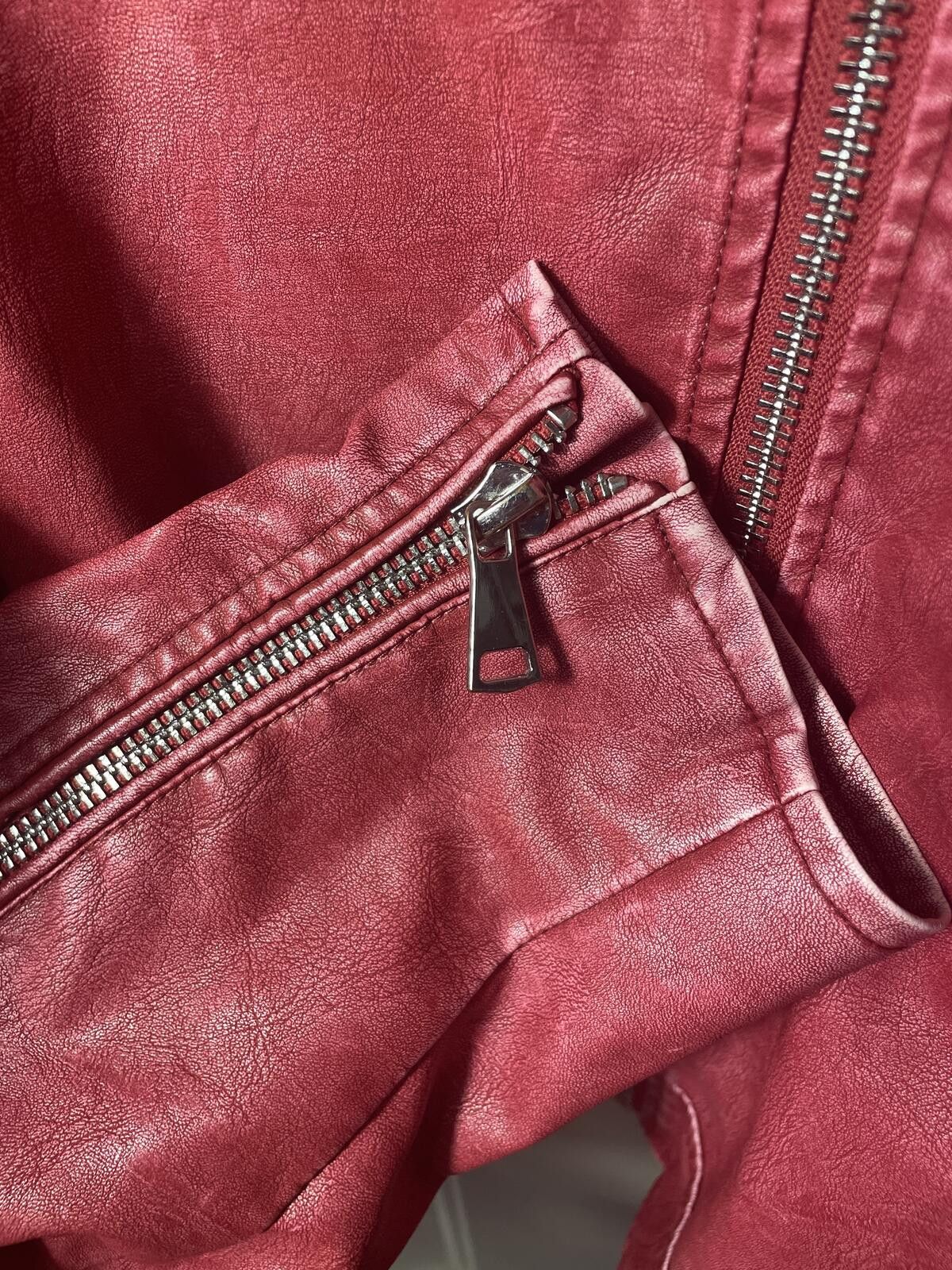 Other PrettyLittleThing Plus Biker Jacket Womens 18 Pink Red NWT Size XXL / US 16-18 / IT 52-54 - 6 Thumbnail
