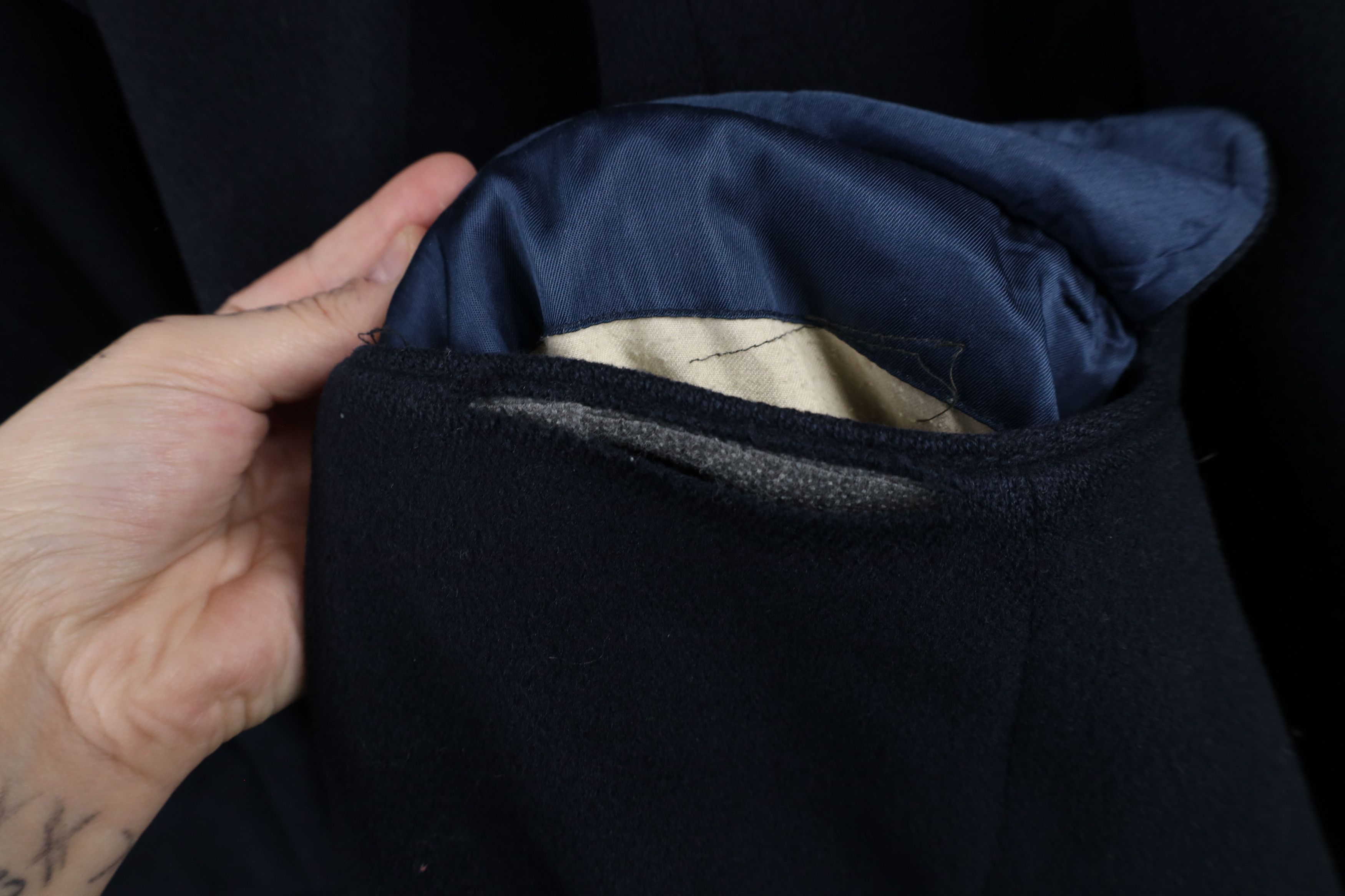 Vintage Vintage 90s Streetwear Double Breasted Overcoat Blue USA Size US XL / EU 56 / 4 - 7 Thumbnail