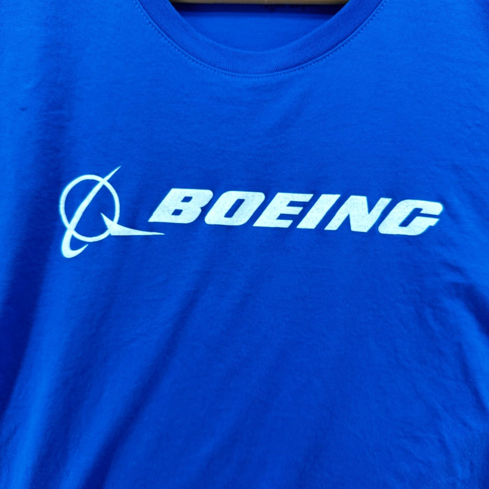 Vintage Boeing T-Shirt Blue Men's Large Short Sleeve Crew Neck Pullover Mission Ready Regular Fit Easy Care Size US L / EU 52-54 / 3 - 3 Thumbnail