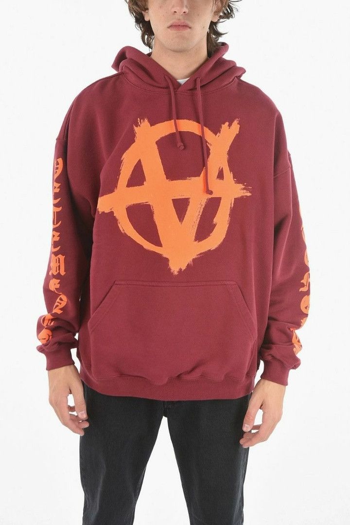 Vetements Anarchy Burgundy Oversize Hoodie
